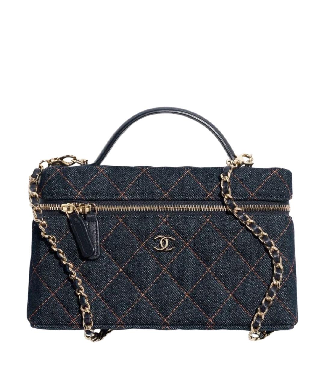 CHANEL Темно-синяя деним сумка через плечо, фото 1