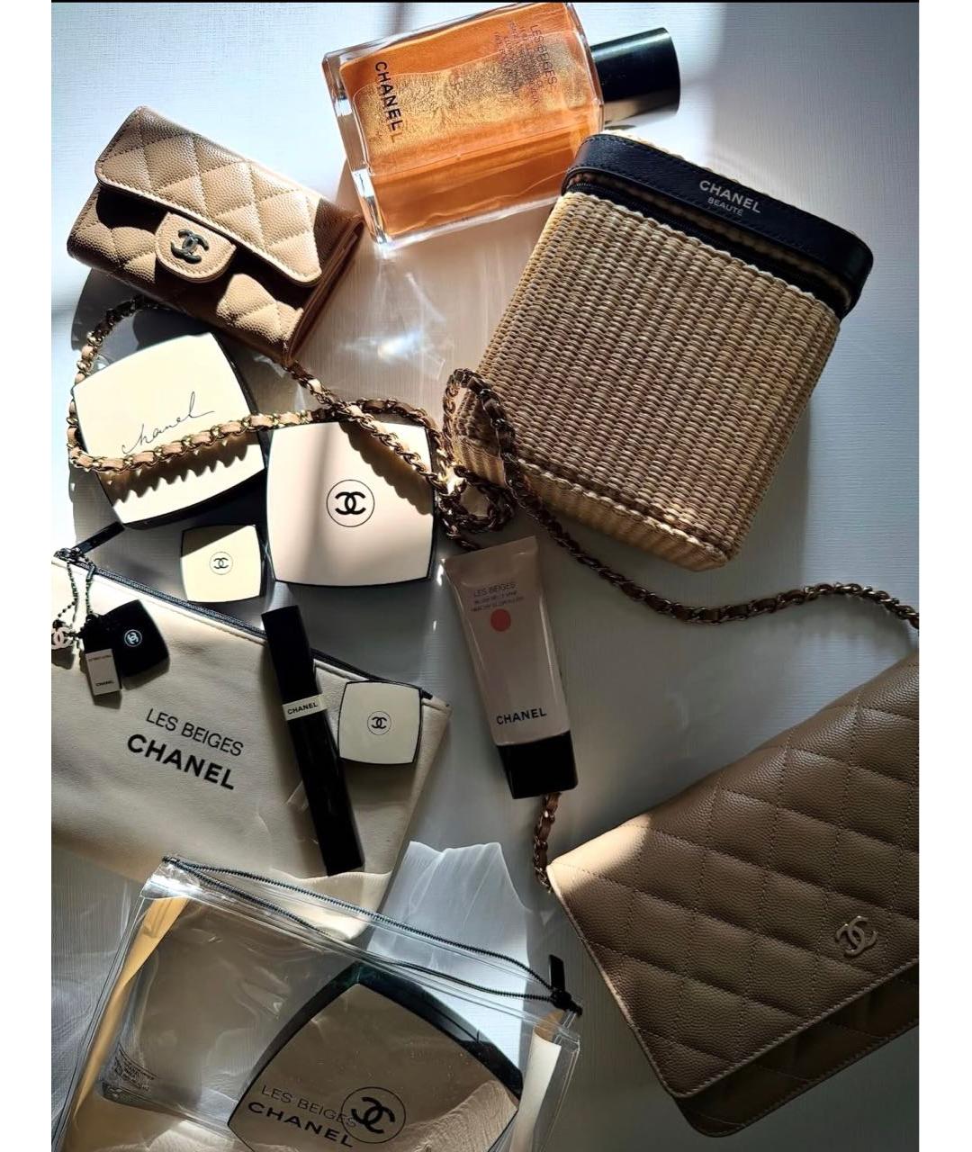 CHANEL BEAUTY Бежевая плетеная косметичка, фото 5