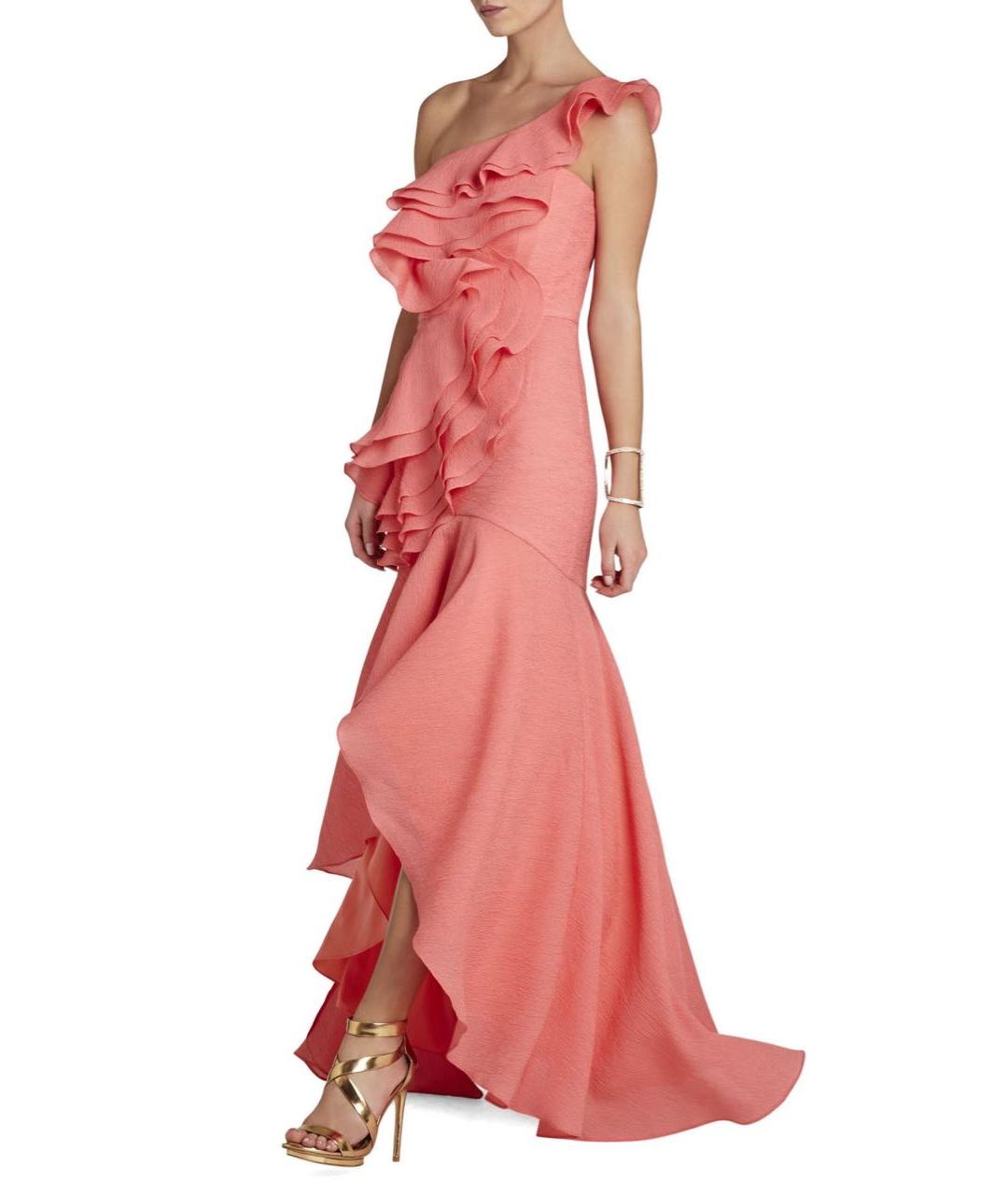 BCBG MAXAZRIA Коралловое полиэстеровое вечернее платье, фото 2