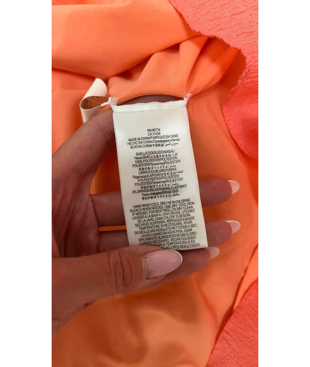 BCBG MAXAZRIA Коралловое полиэстеровое вечернее платье, фото 4