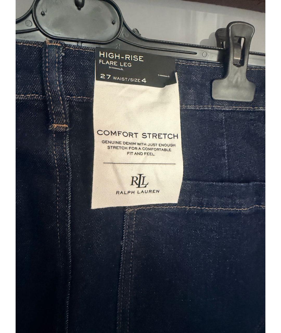 RALPH LAUREN Темно-синие хлопко-эластановые джинсы клеш, фото 4