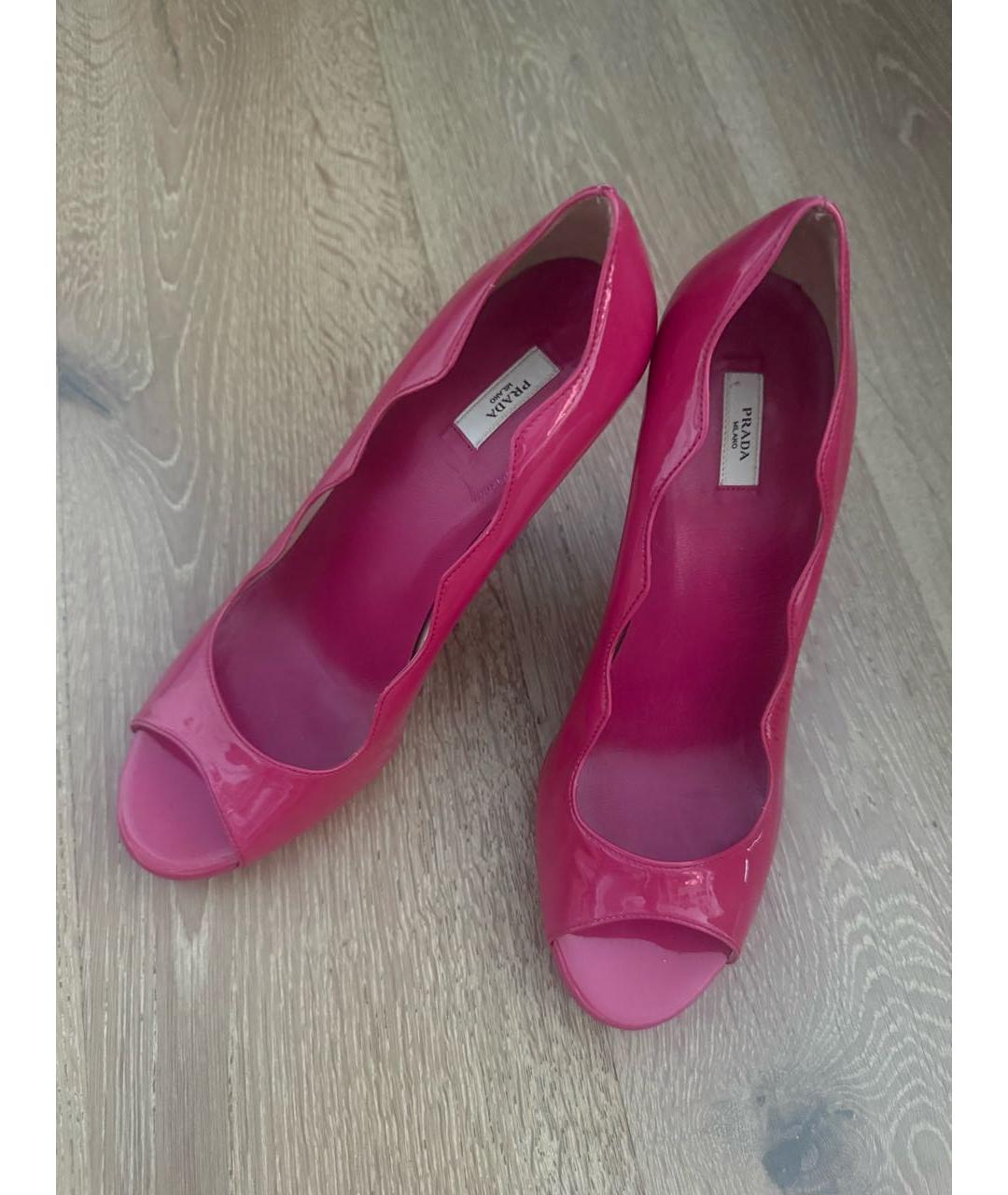 PRADA Розовые кожаные босоножки, фото 2