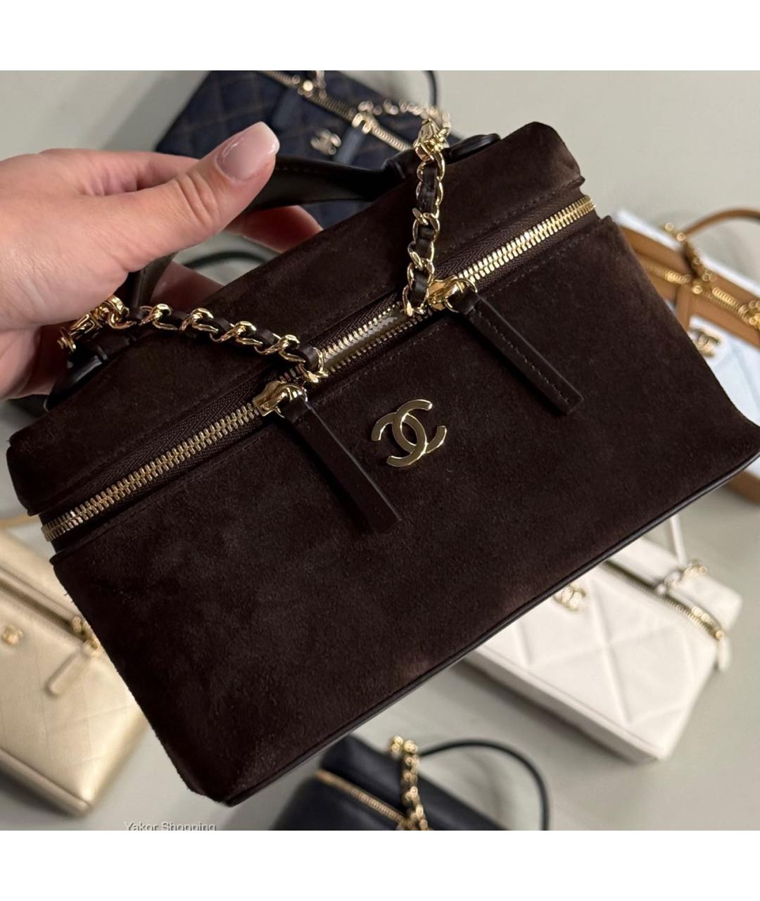 CHANEL Коричневая замшевая сумка через плечо, фото 5