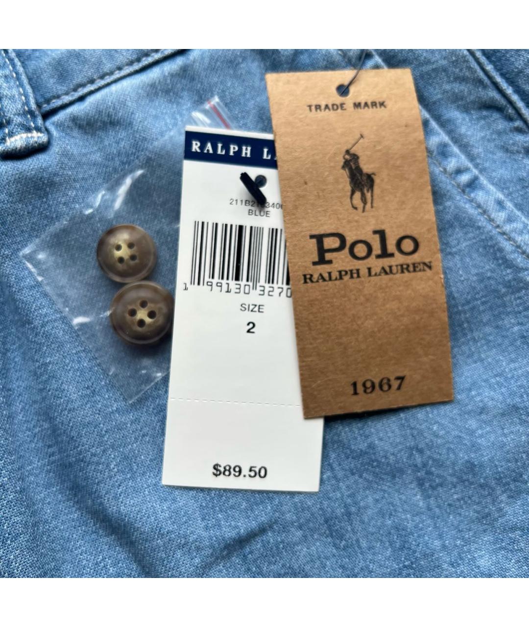 POLO RALPH LAUREN Голубые хлопковые шорты, фото 4