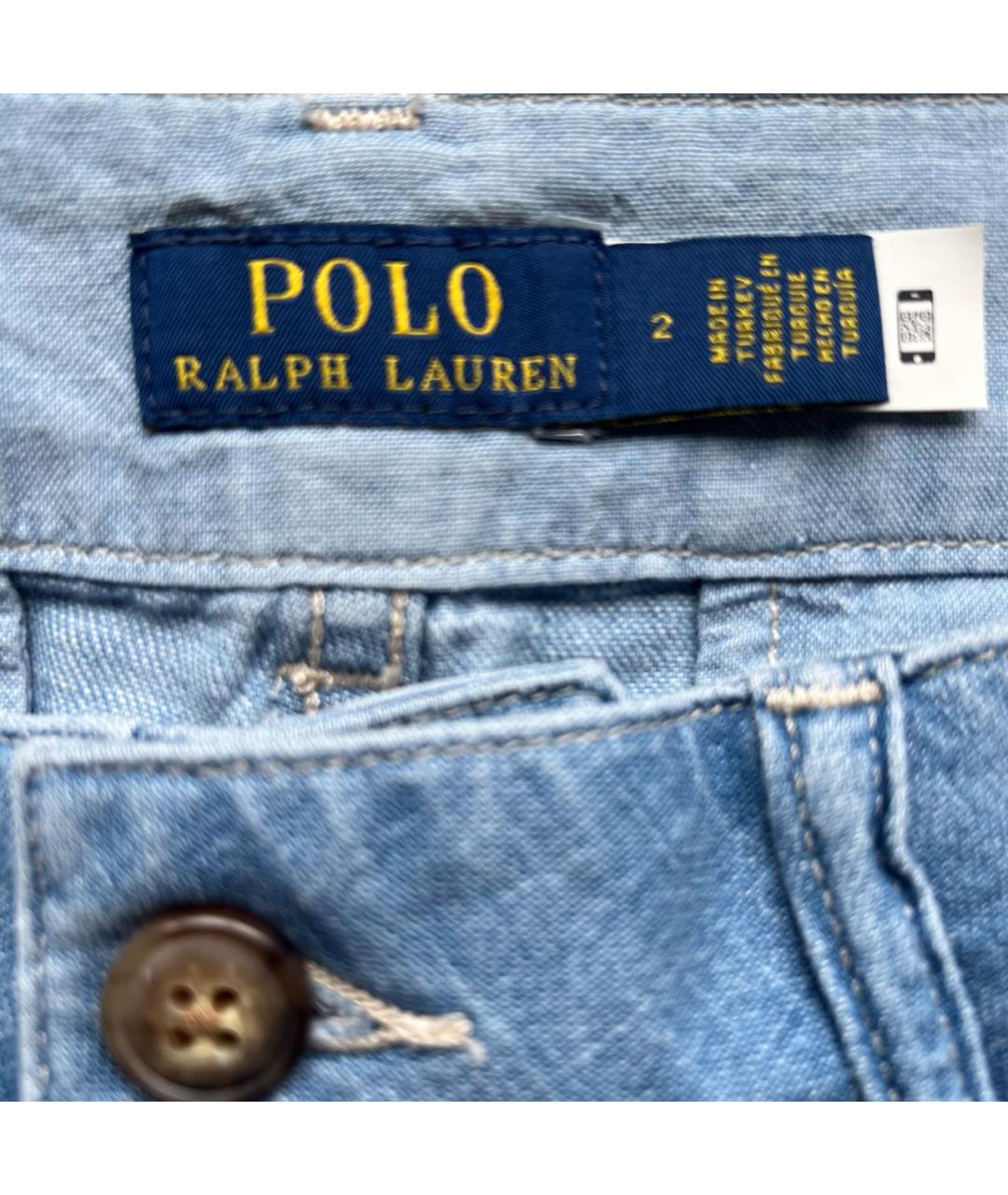 POLO RALPH LAUREN Голубые хлопковые шорты, фото 3