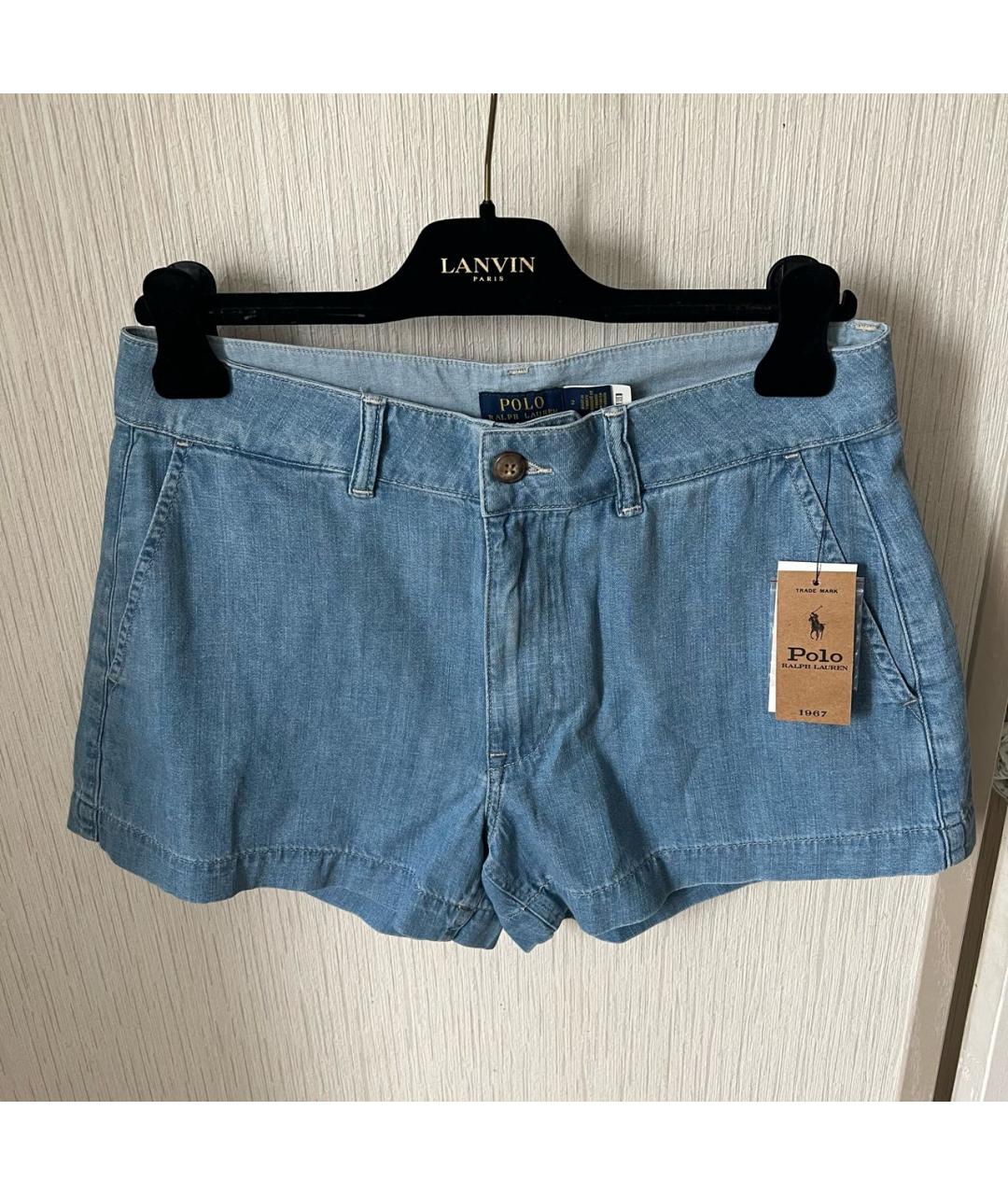 POLO RALPH LAUREN Голубые хлопковые шорты, фото 5