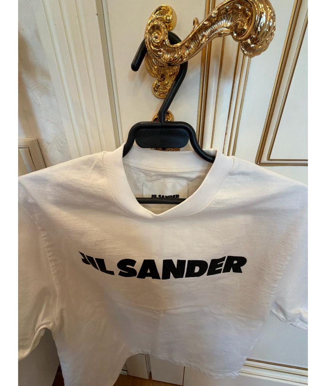JIL SANDER Белая хлопковая футболка, фото 3