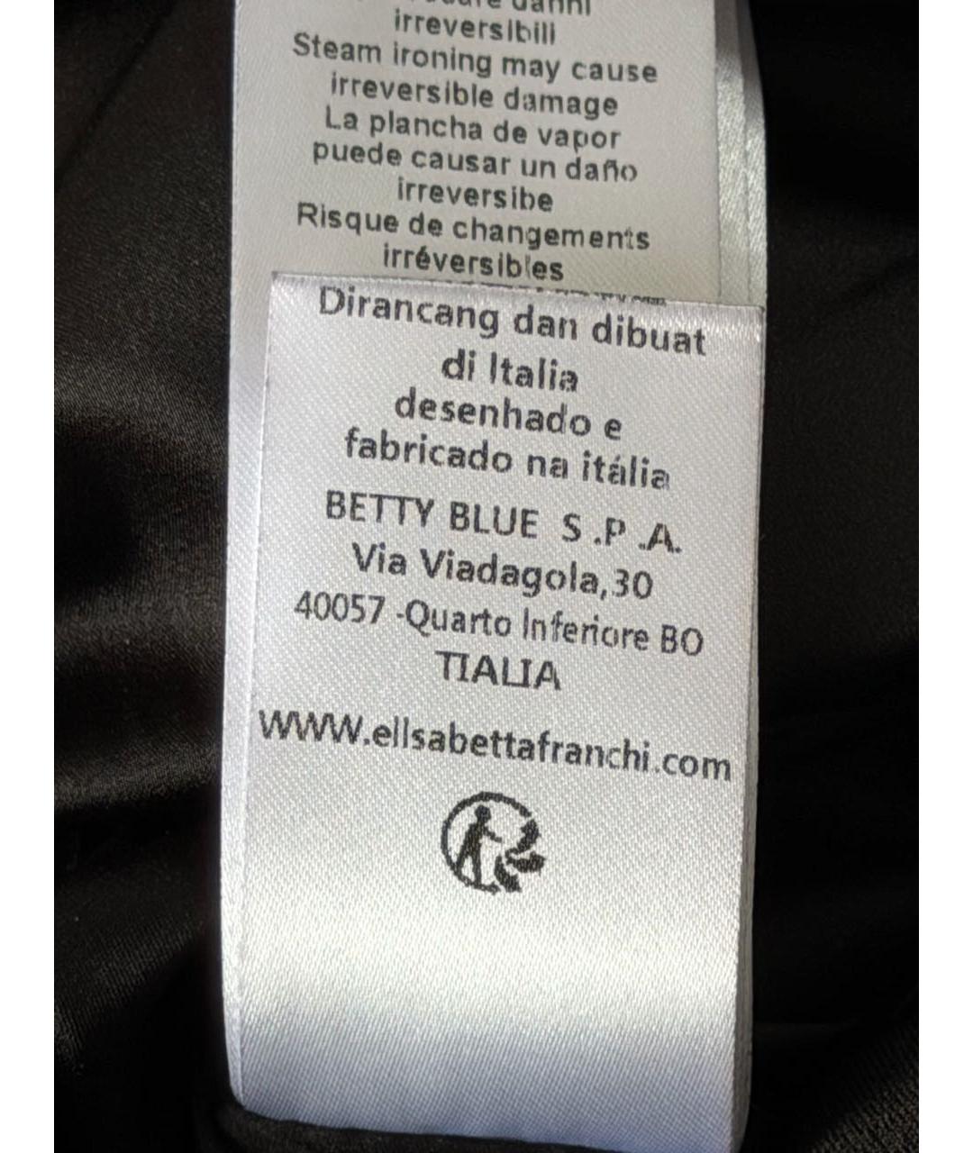 ELISABETTA FRANCHI Черное полиэстеровое вечернее платье, фото 8