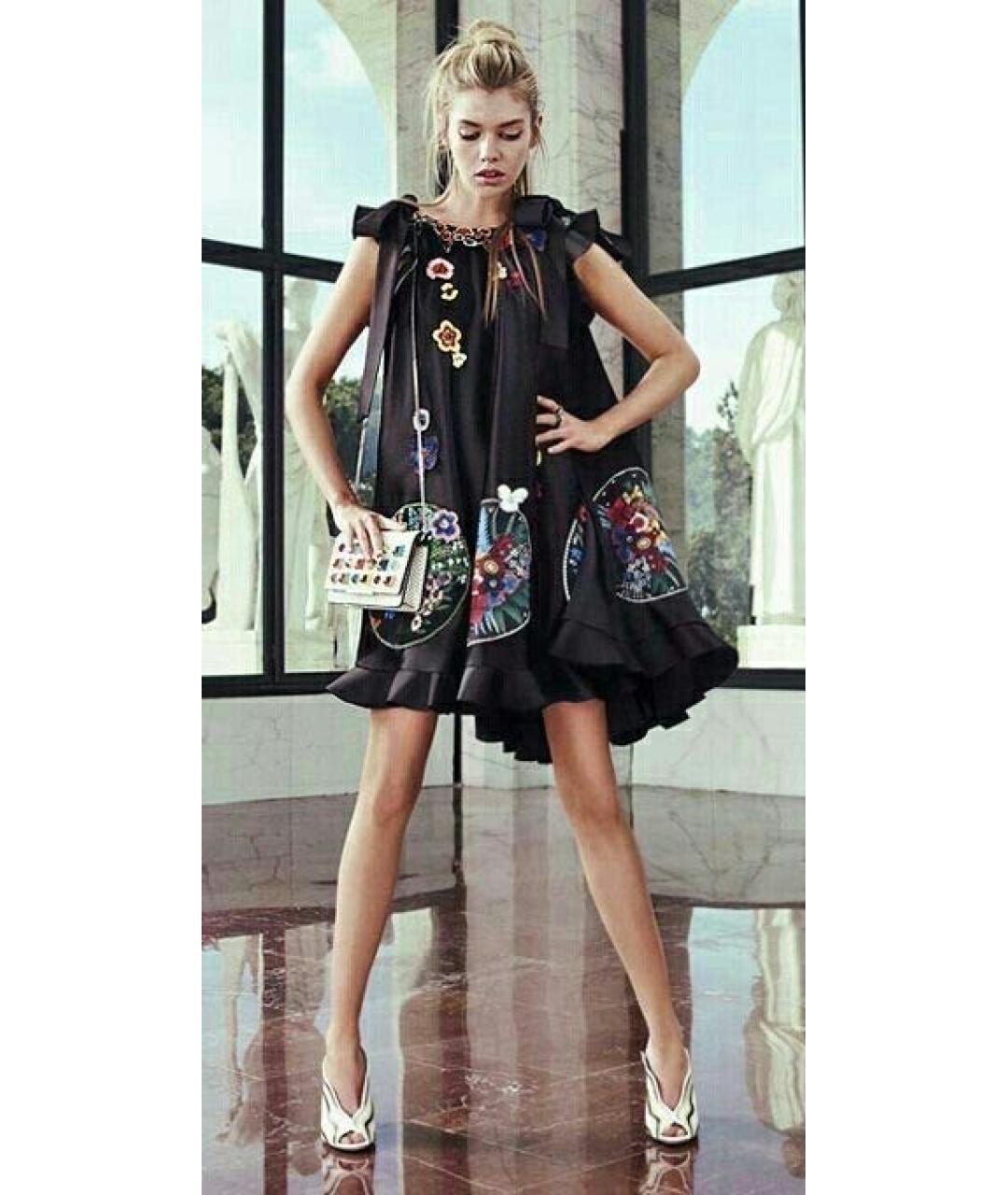 FENDI Черное вискозное вечернее платье, фото 2