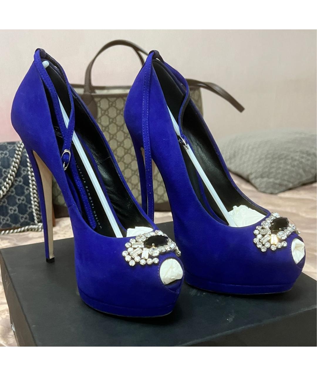 GIUSEPPE ZANOTTI DESIGN Синие замшевые туфли, фото 2
