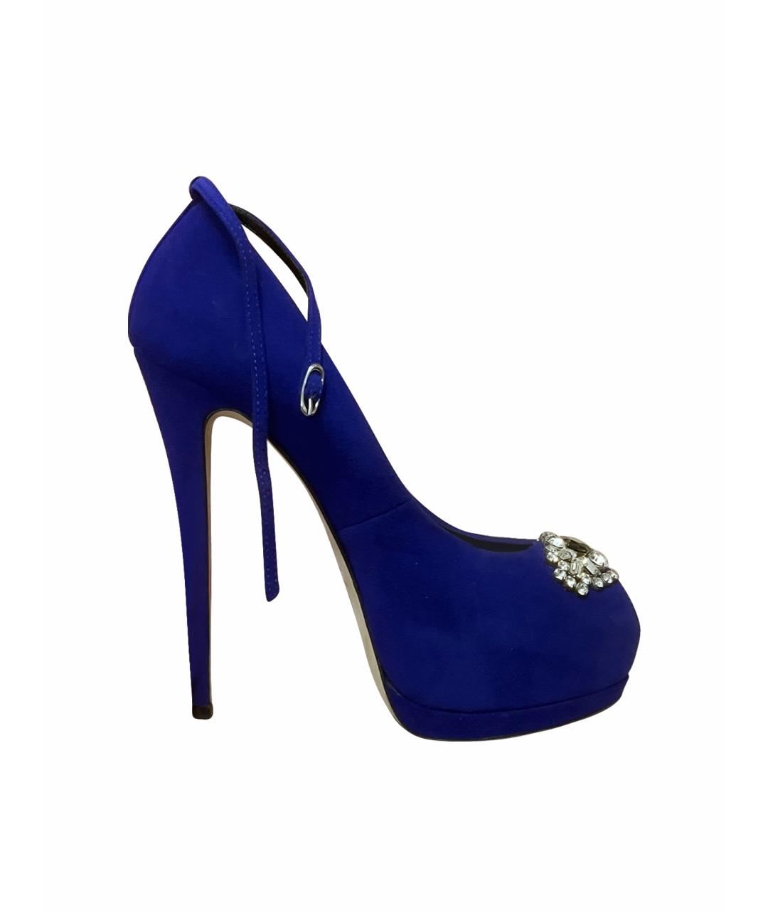 GIUSEPPE ZANOTTI DESIGN Синие замшевые туфли, фото 1