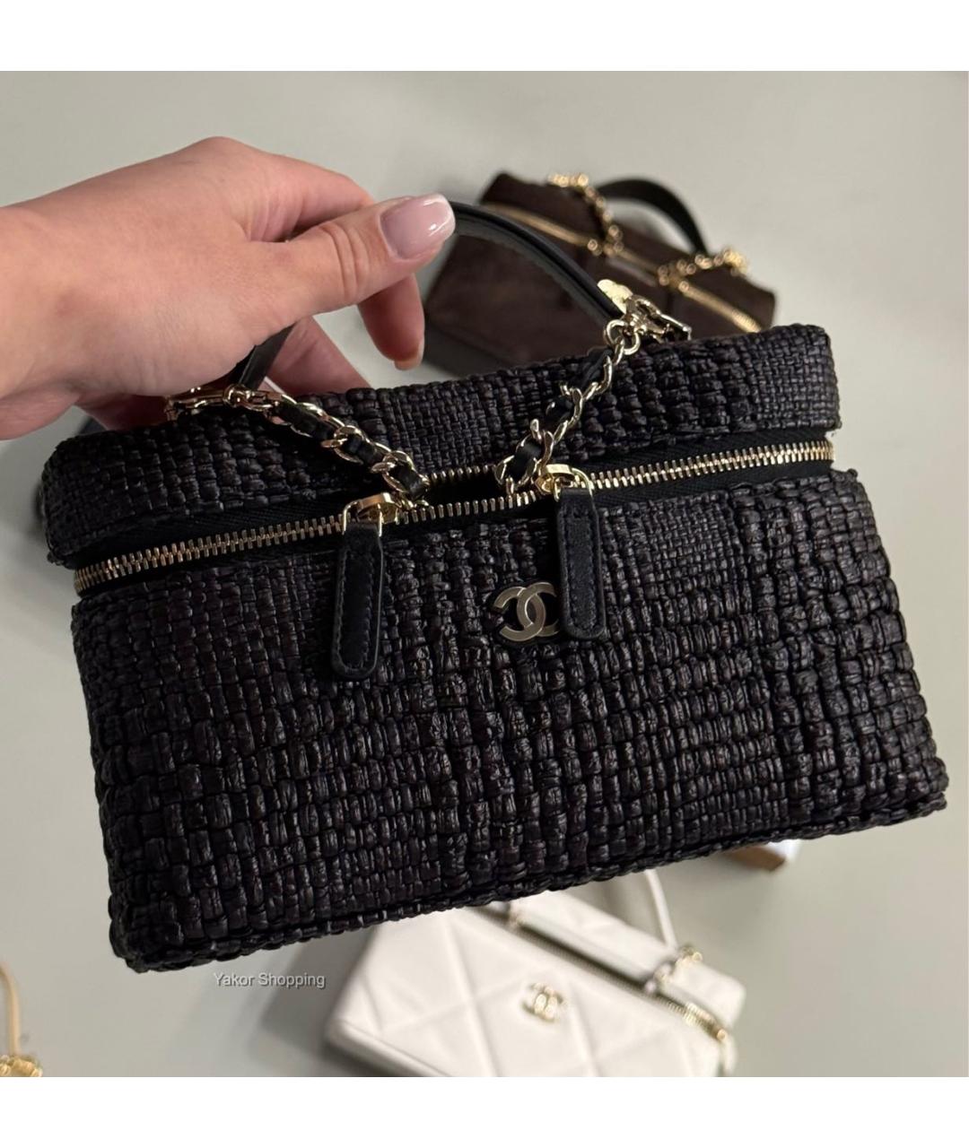 CHANEL Черная плетеная сумка через плечо, фото 5