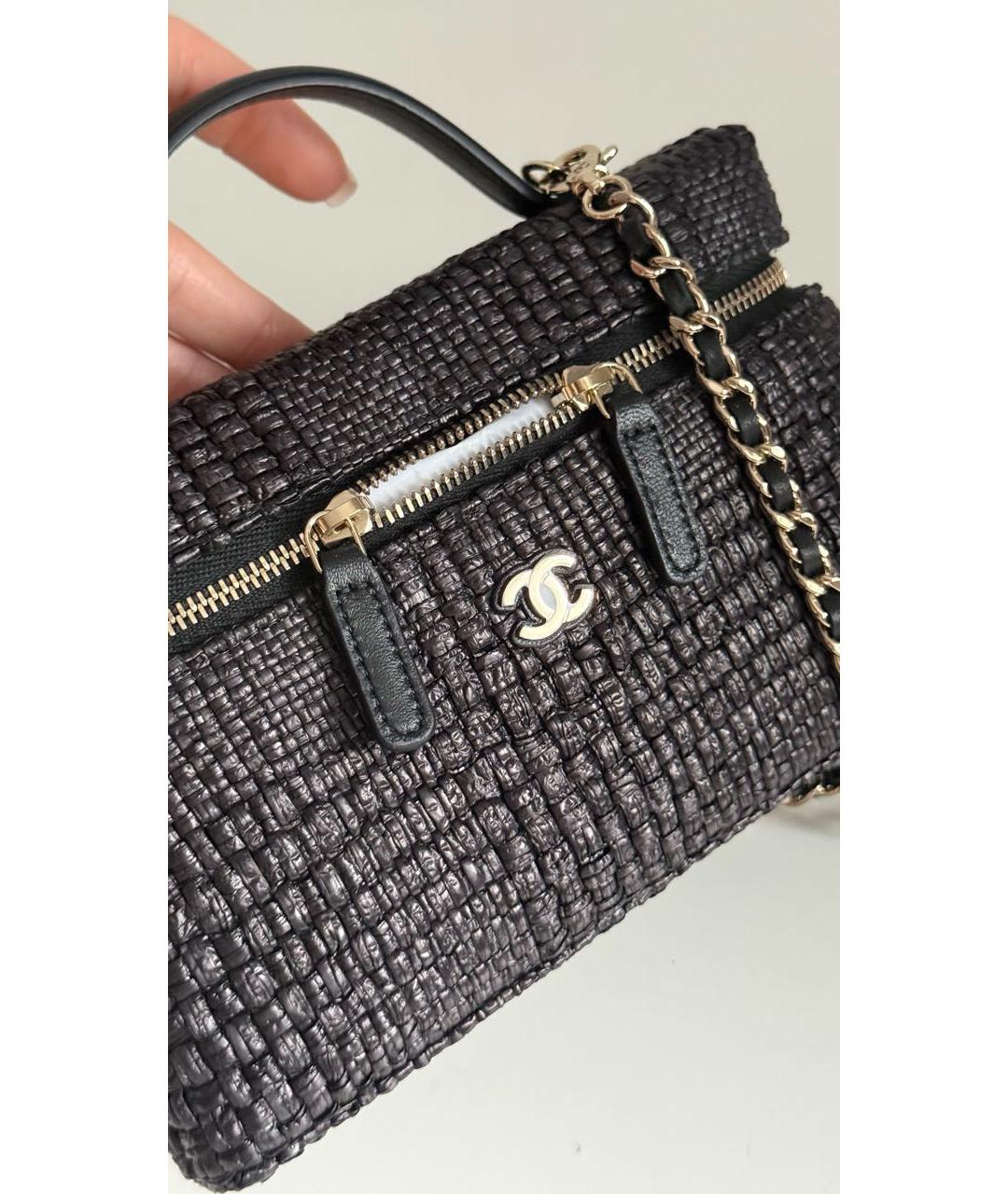 CHANEL Черная плетеная сумка через плечо, фото 7