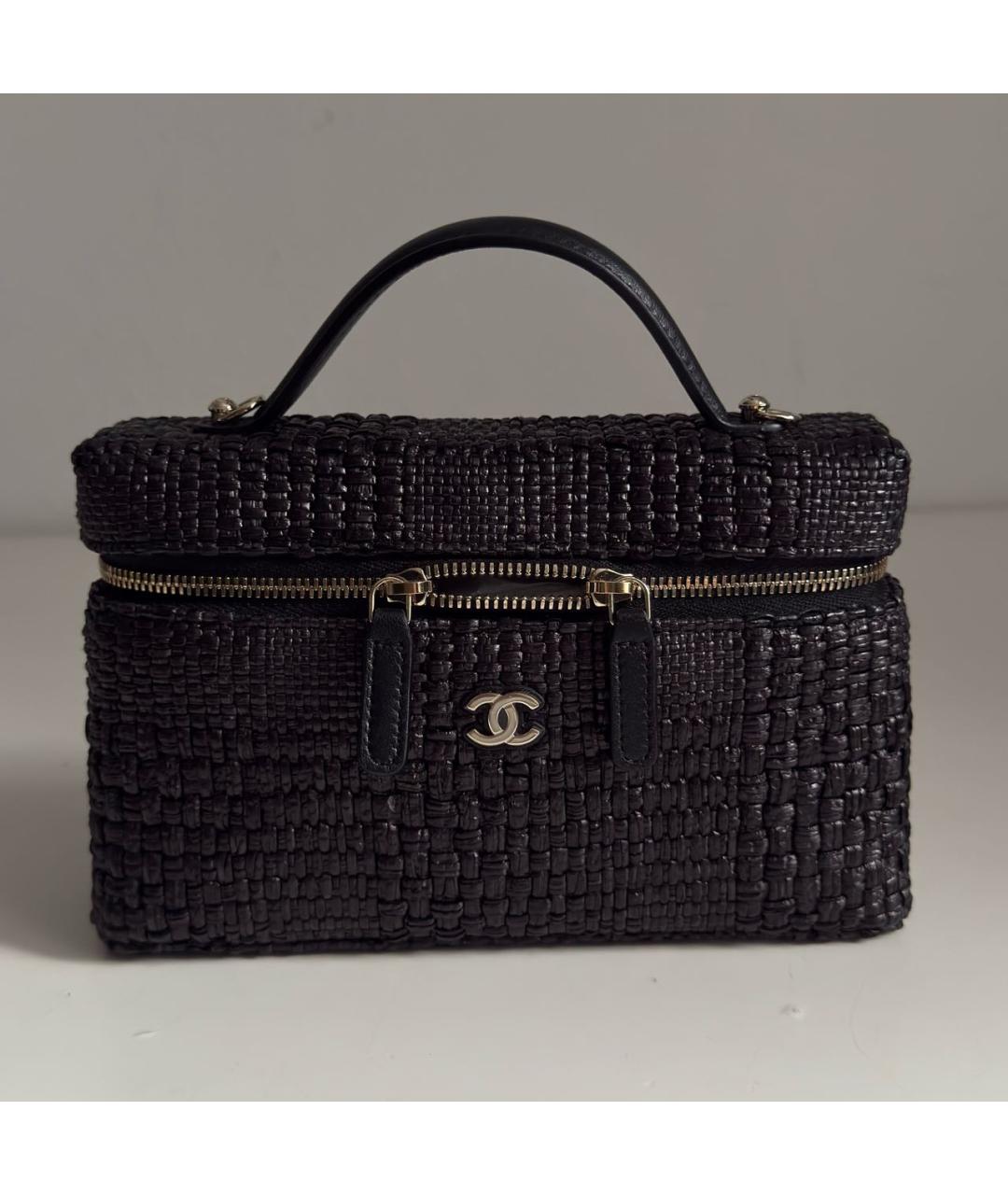 CHANEL Черная плетеная сумка через плечо, фото 8