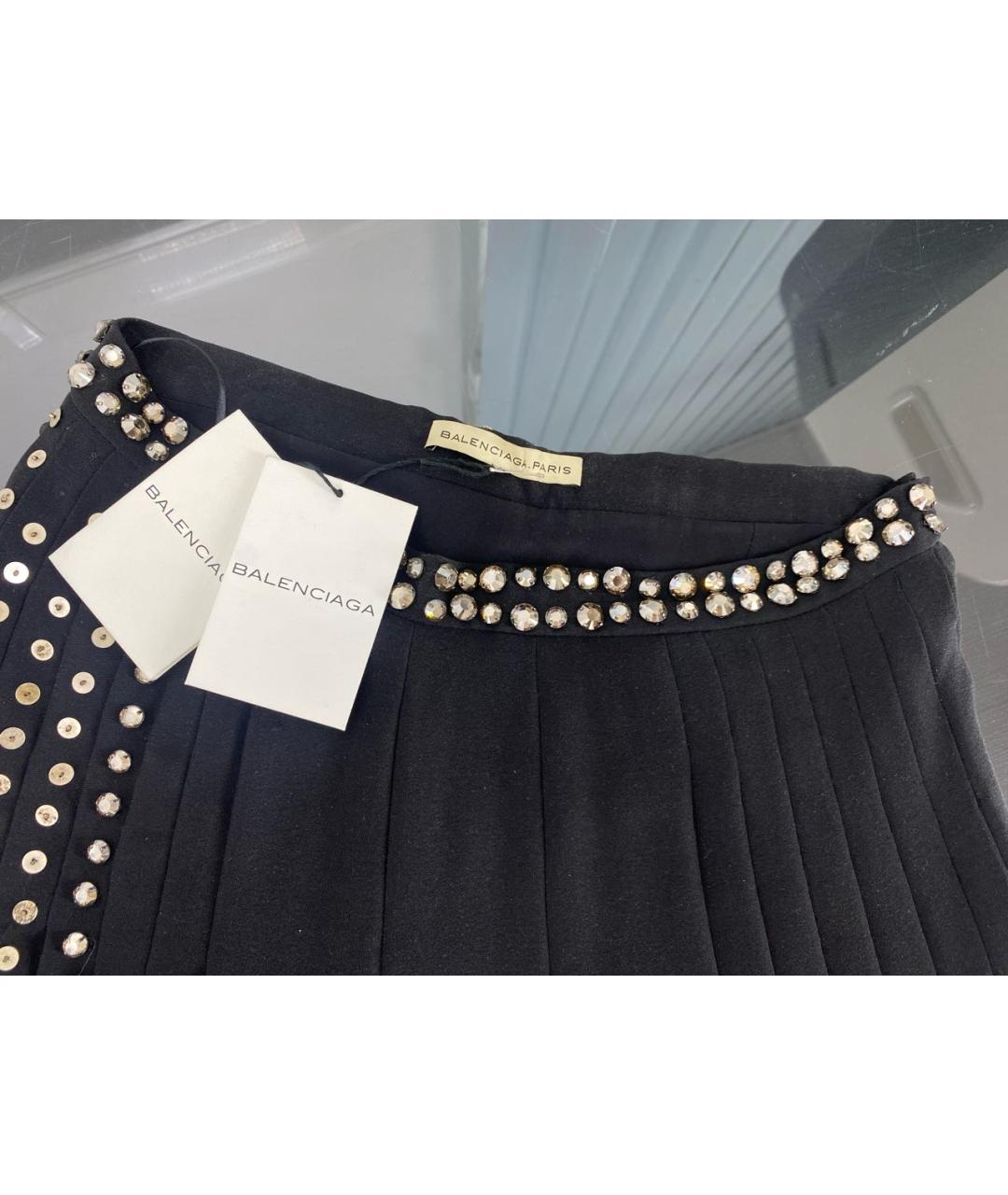 BALENCIAGA Черная шелковая юбка миди, фото 3