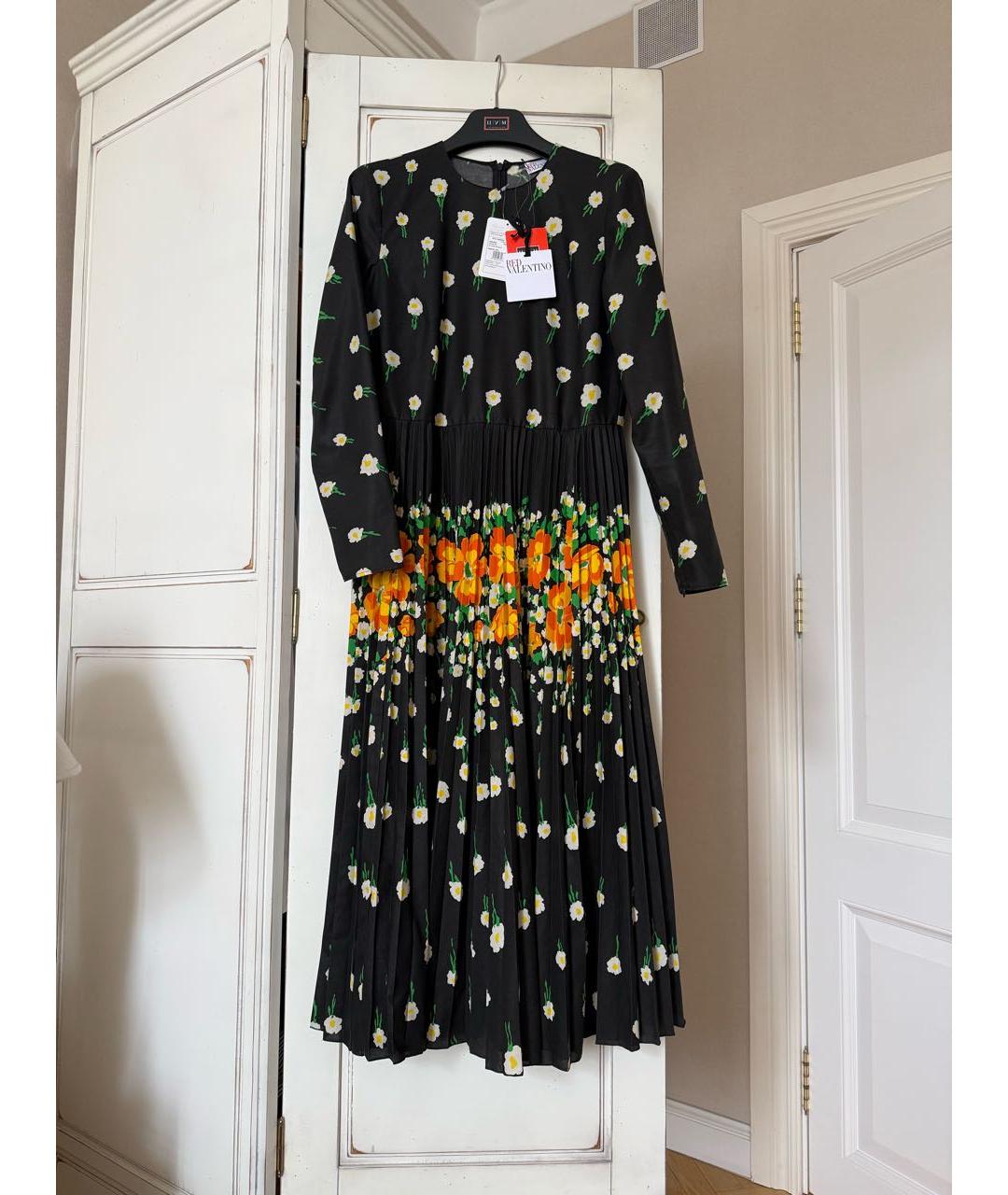 RED VALENTINO Черное хлопковое повседневное платье, фото 7