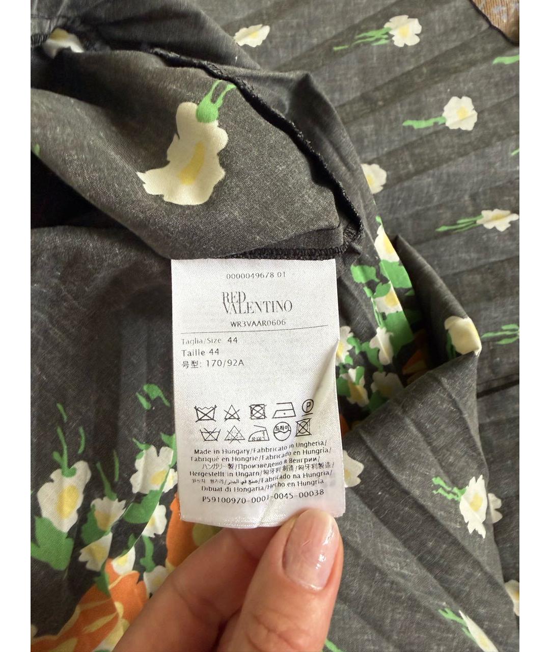 RED VALENTINO Черное хлопковое повседневное платье, фото 6