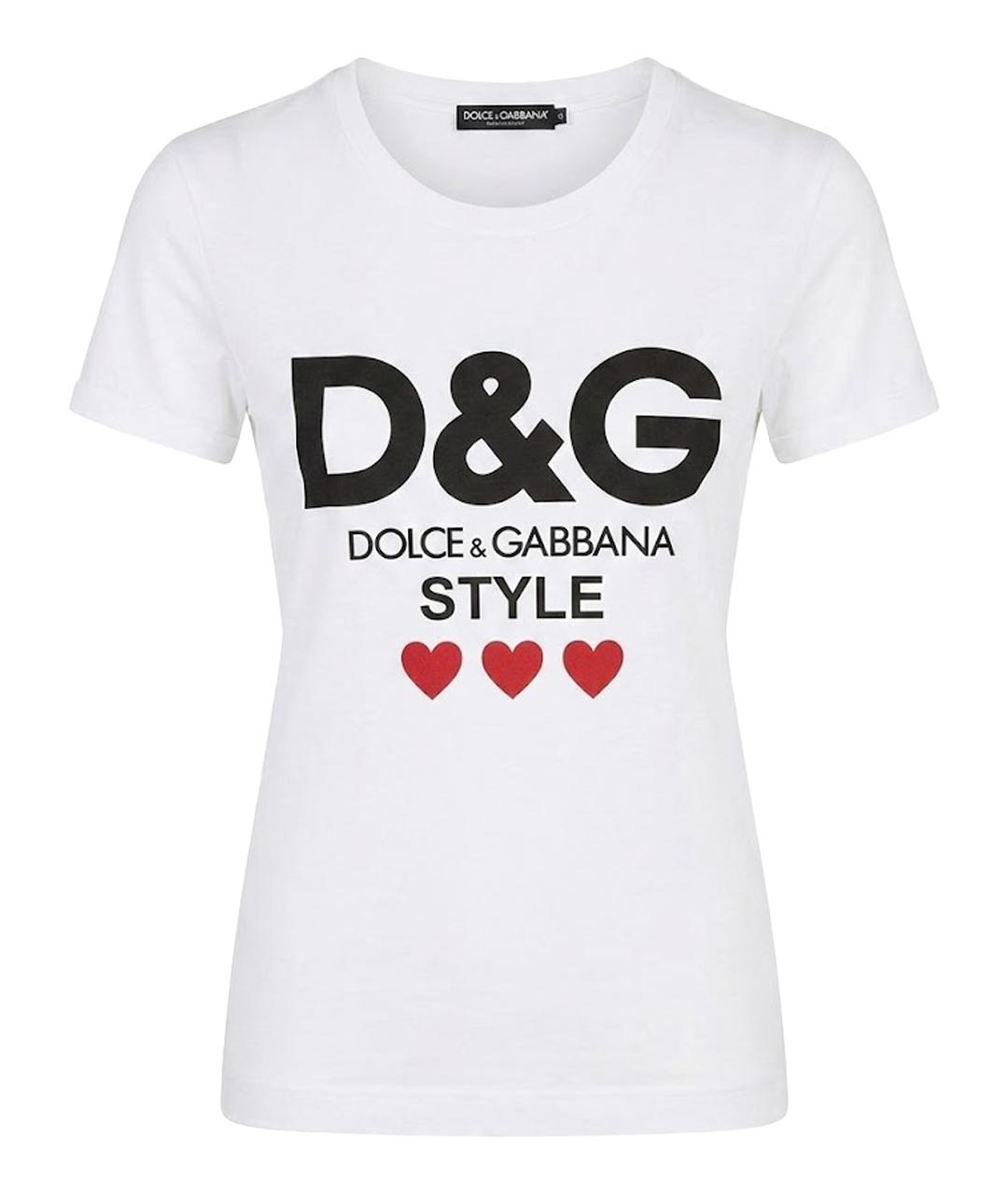 DOLCE&GABBANA Белая хлопко-эластановая футболка, фото 1