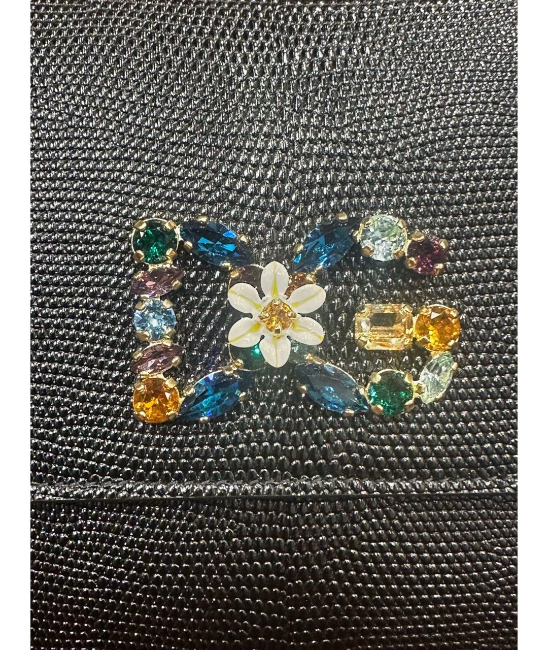 DOLCE&GABBANA Черная кожаная сумка с короткими ручками, фото 8