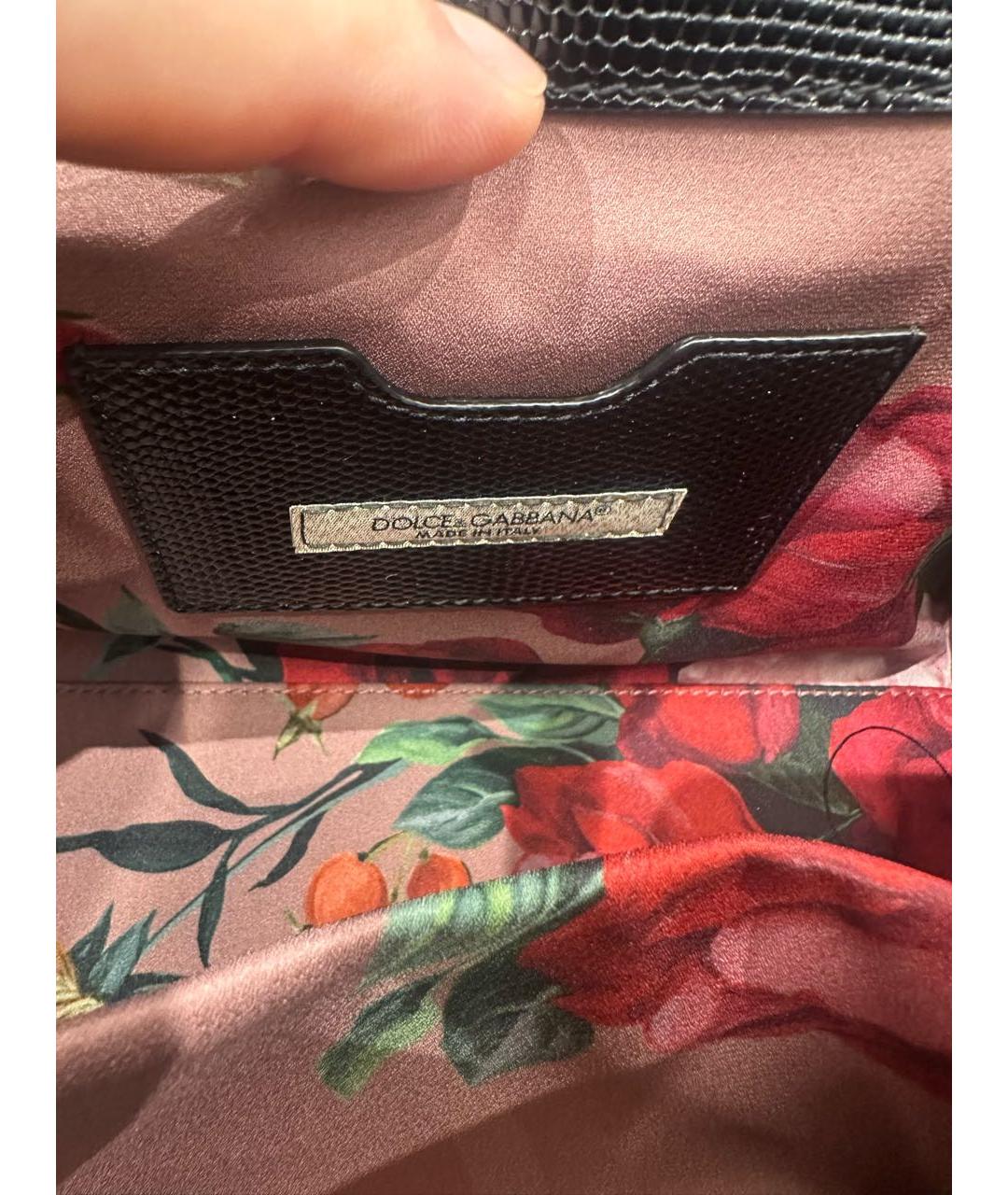 DOLCE&GABBANA Черная кожаная сумка с короткими ручками, фото 5