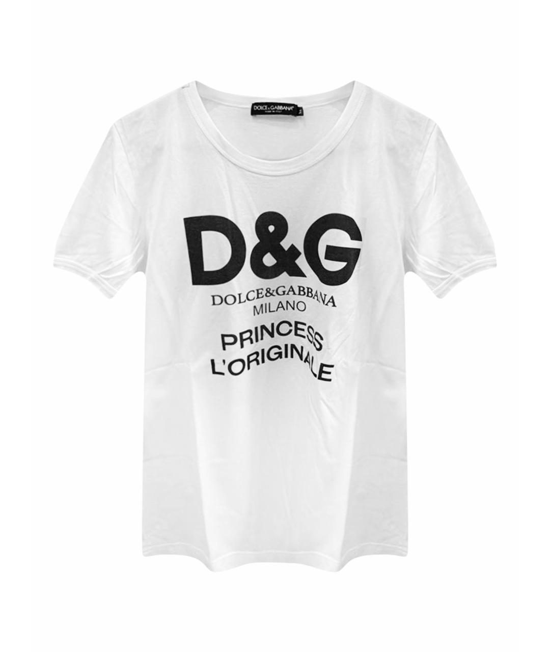 DOLCE&GABBANA Белая хлопко-эластановая футболка, фото 1