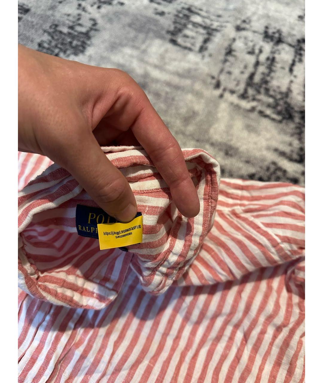 POLO RALPH LAUREN Розовая льняная рубашка, фото 5