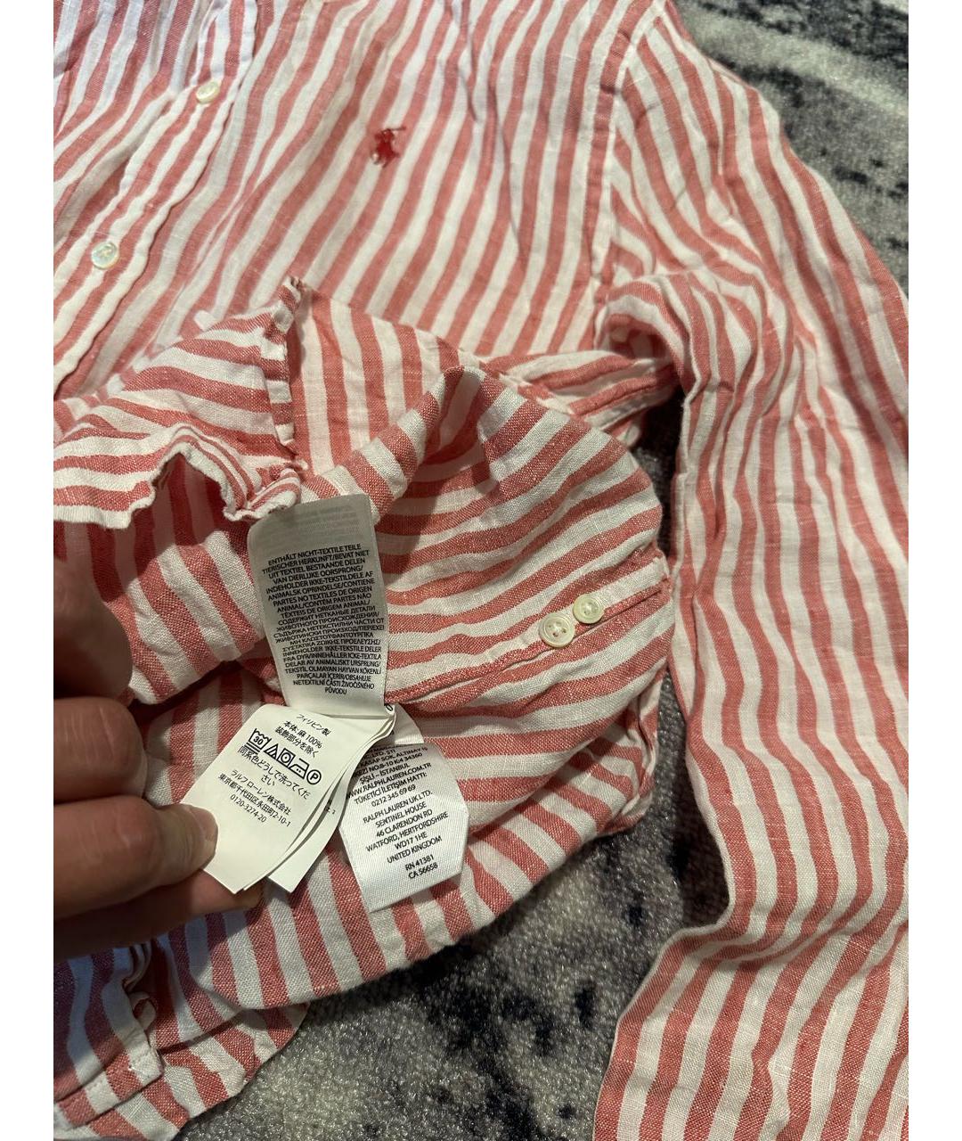 POLO RALPH LAUREN Розовая льняная рубашка, фото 7