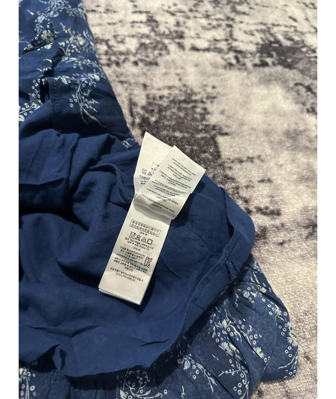 POLO RALPH LAUREN Синее хлопковое повседневное платье, фото 6