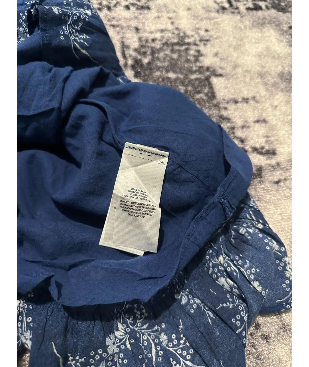 POLO RALPH LAUREN Синее хлопковое повседневное платье, фото 5