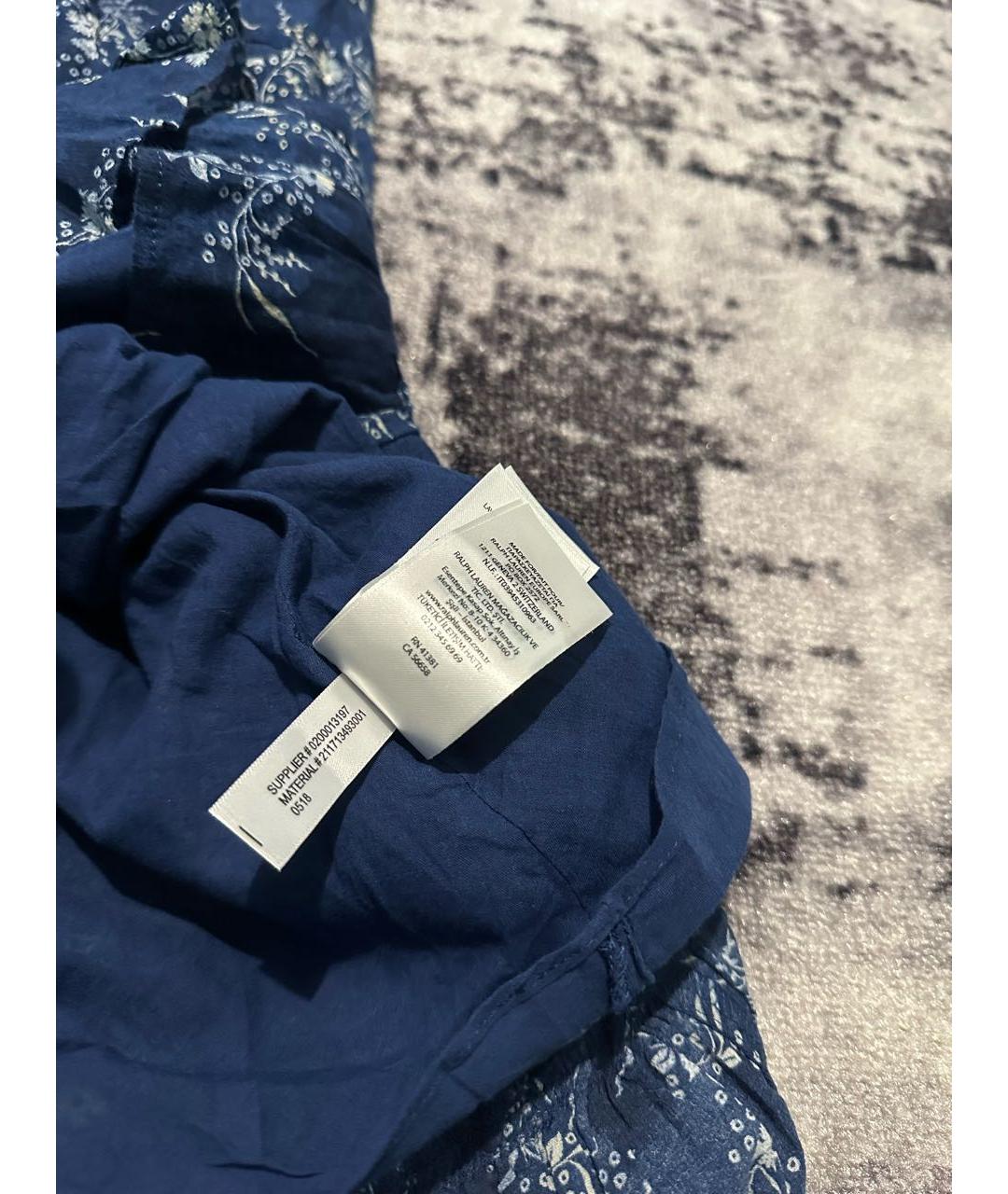 POLO RALPH LAUREN Синее хлопковое повседневное платье, фото 7