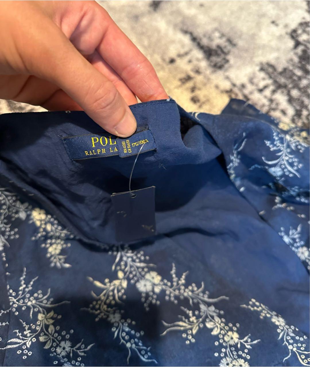 POLO RALPH LAUREN Синее хлопковое повседневное платье, фото 4
