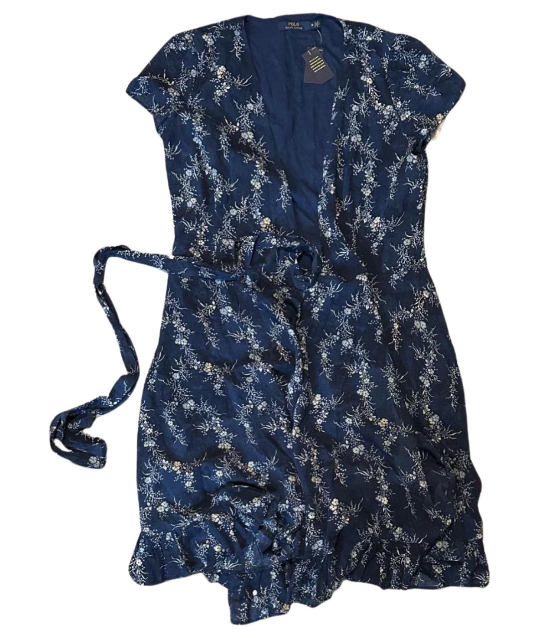 POLO RALPH LAUREN Синее хлопковое повседневное платье, фото 1