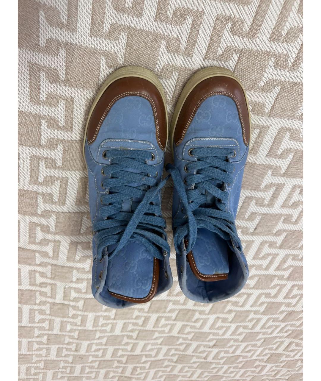 GUCCI Голубые высокие кроссовки / кеды, фото 3