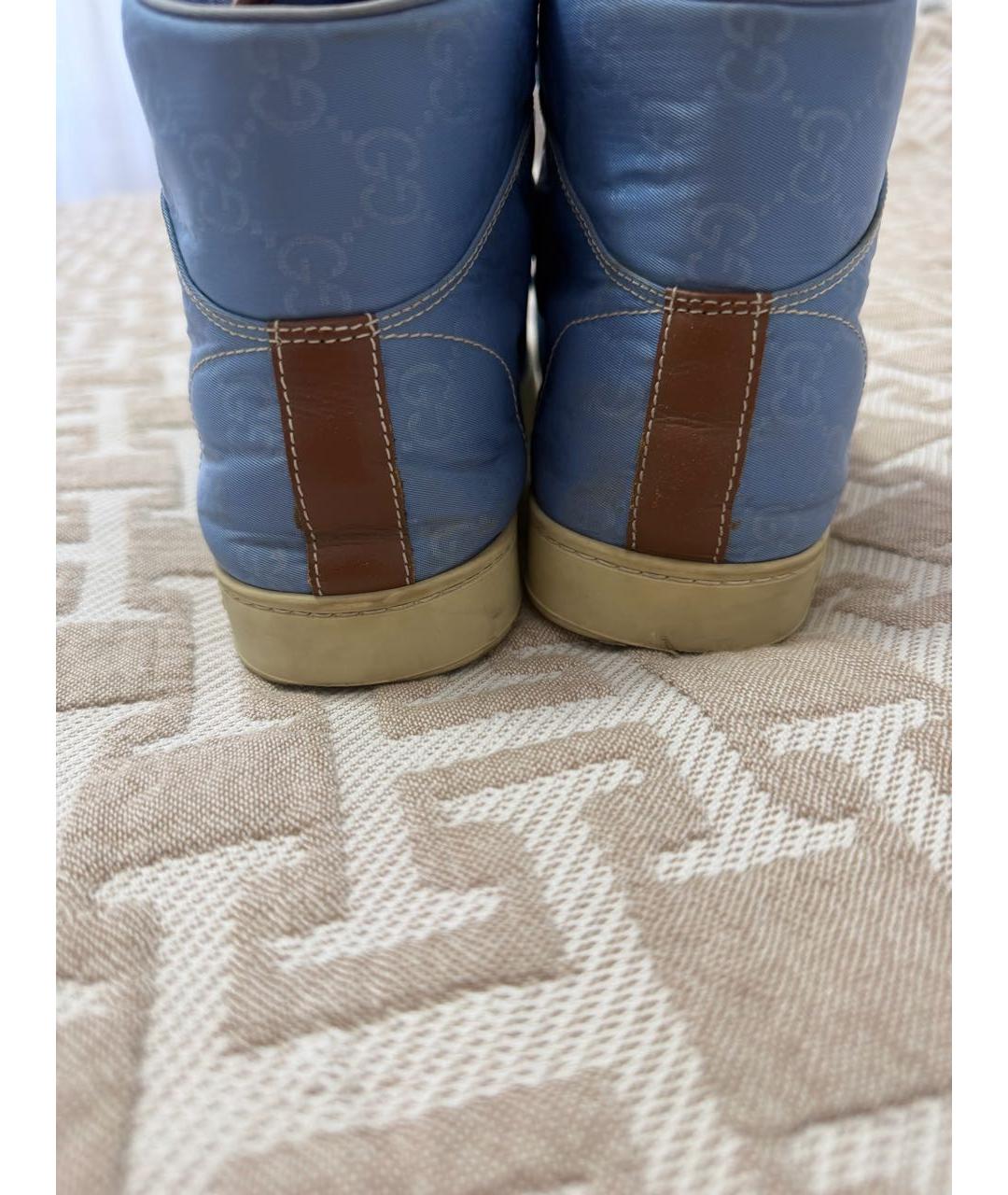 GUCCI Голубые высокие кроссовки / кеды, фото 4