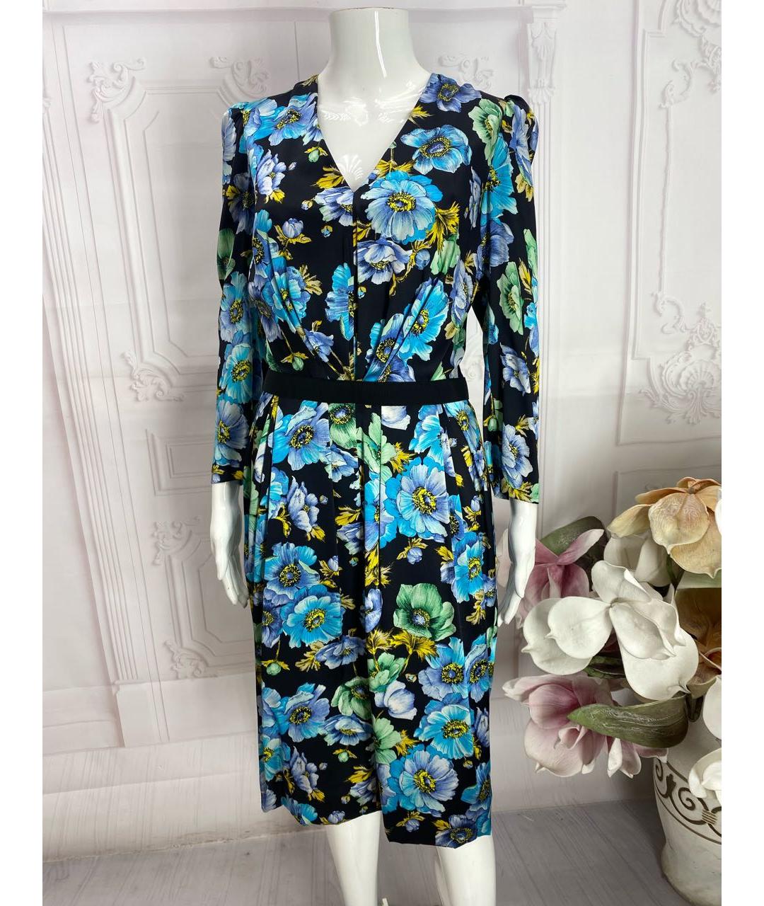 DOLCE&GABBANA Мульти шелковое платье, фото 5