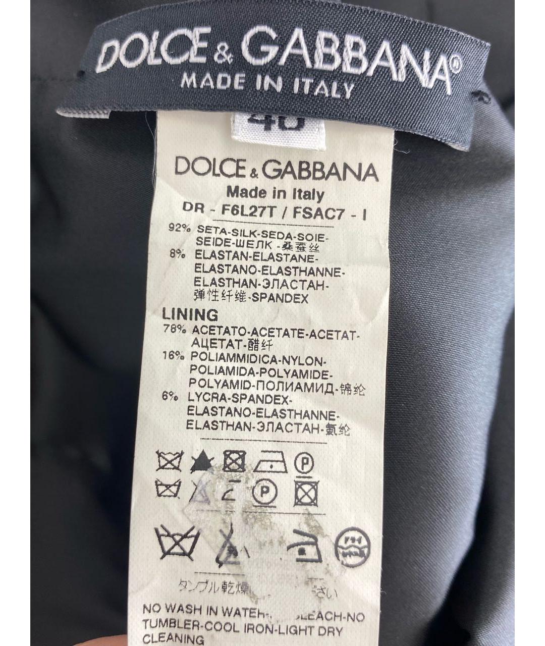 DOLCE&GABBANA Мульти шелковое платье, фото 7