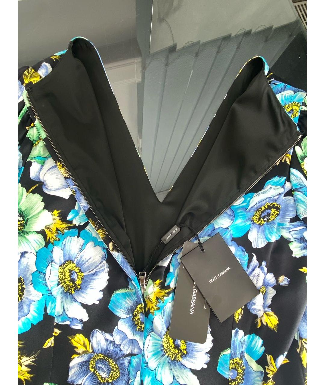 DOLCE&GABBANA Мульти шелковое платье, фото 3