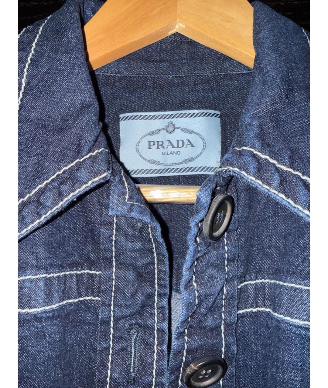 PRADA Темно-синее хлопковое повседневное платье, фото 3