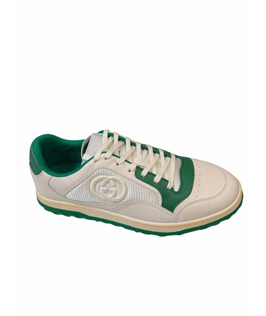 GUCCI Белые кожаные низкие кроссовки / кеды, фото 1