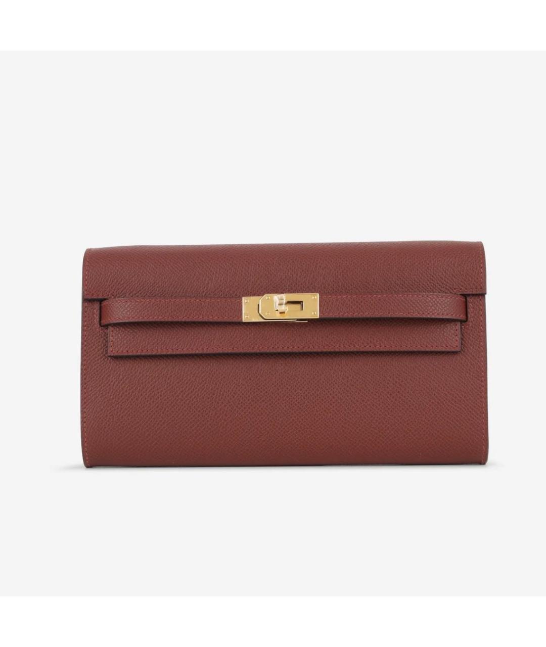 HERMES Бордовая кожаная сумка через плечо, фото 5