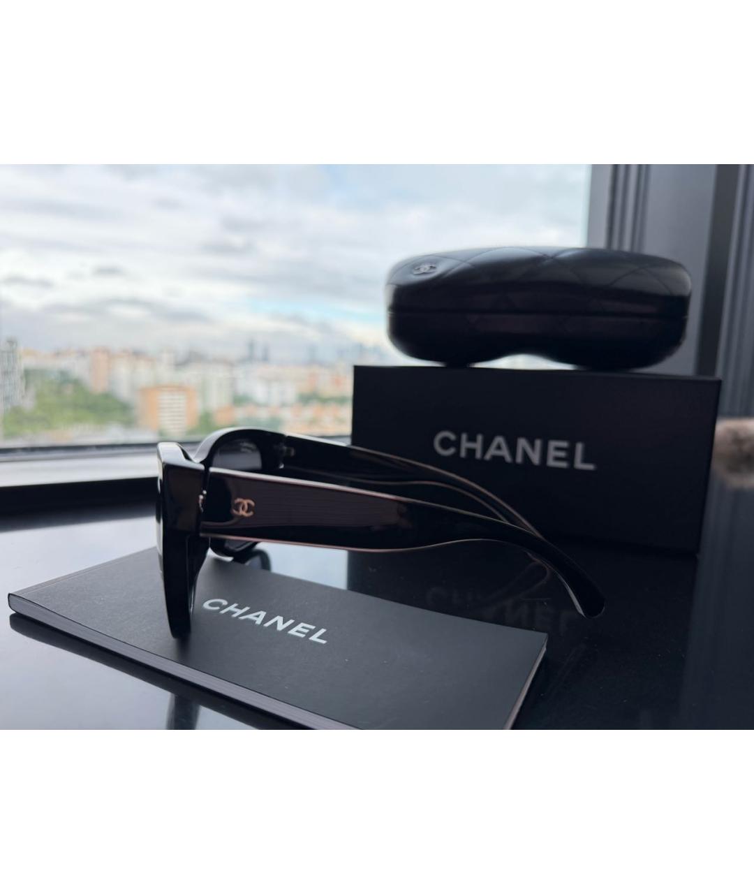 CHANEL Черные пластиковые солнцезащитные очки, фото 2