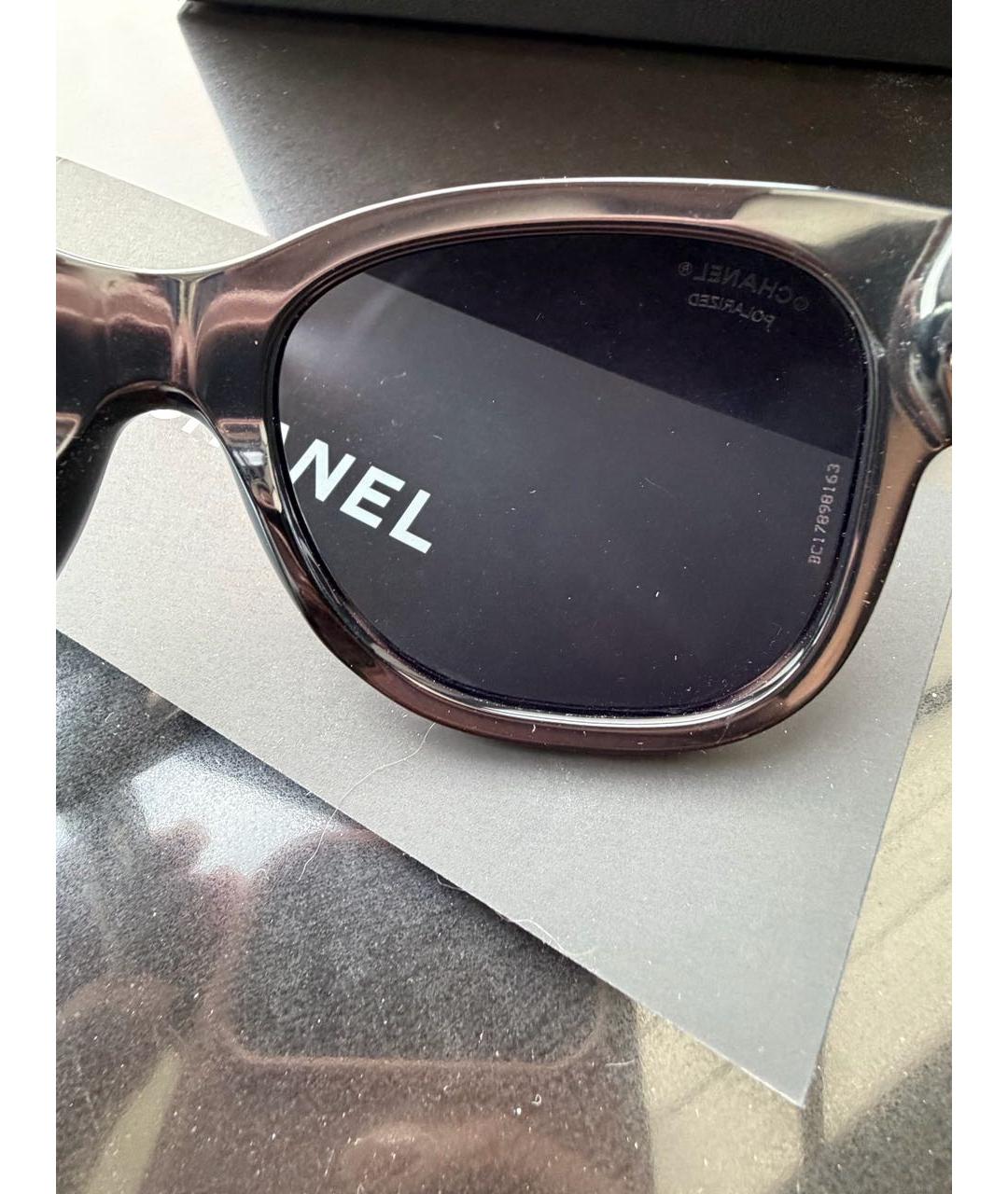 CHANEL Черные пластиковые солнцезащитные очки, фото 5
