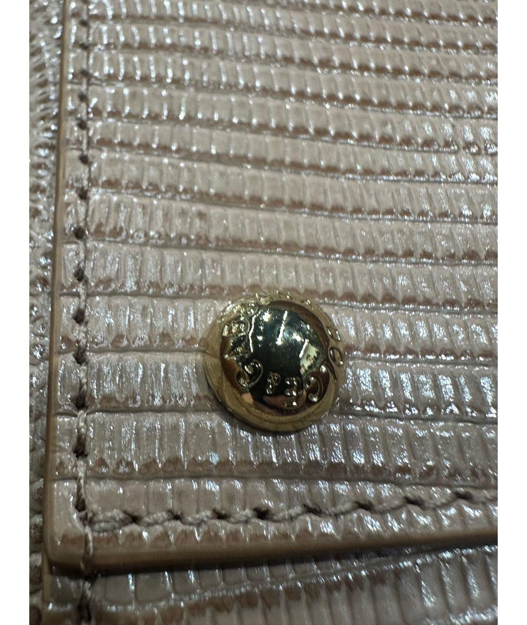 DOLCE&GABBANA Бежевая кожаная сумка с короткими ручками, фото 8