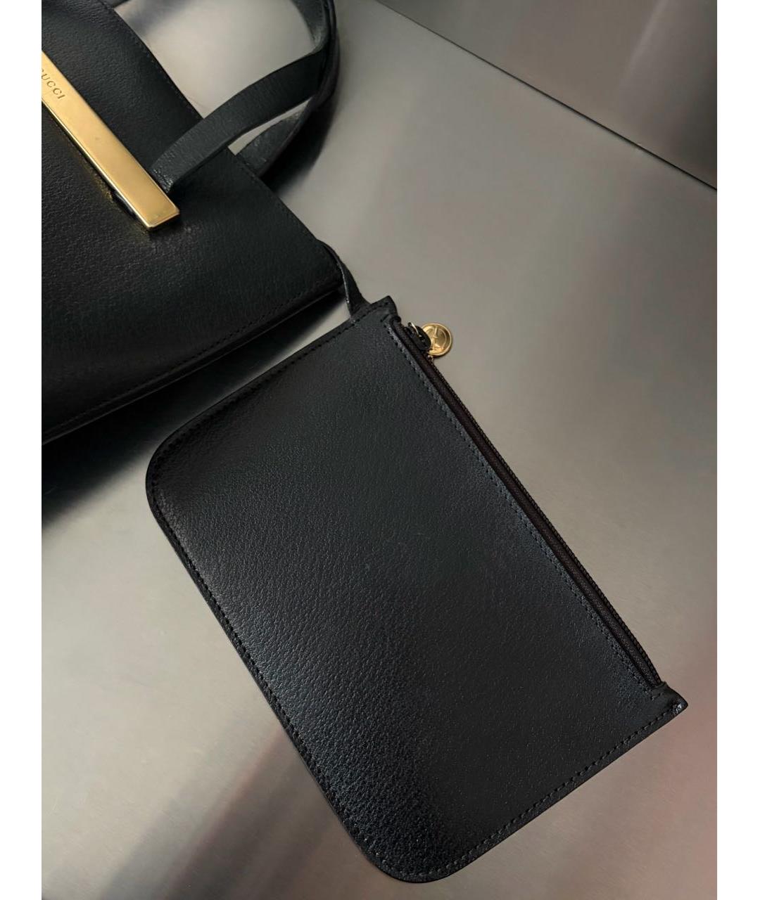 GUCCI Черная кожаная сумка с короткими ручками, фото 6