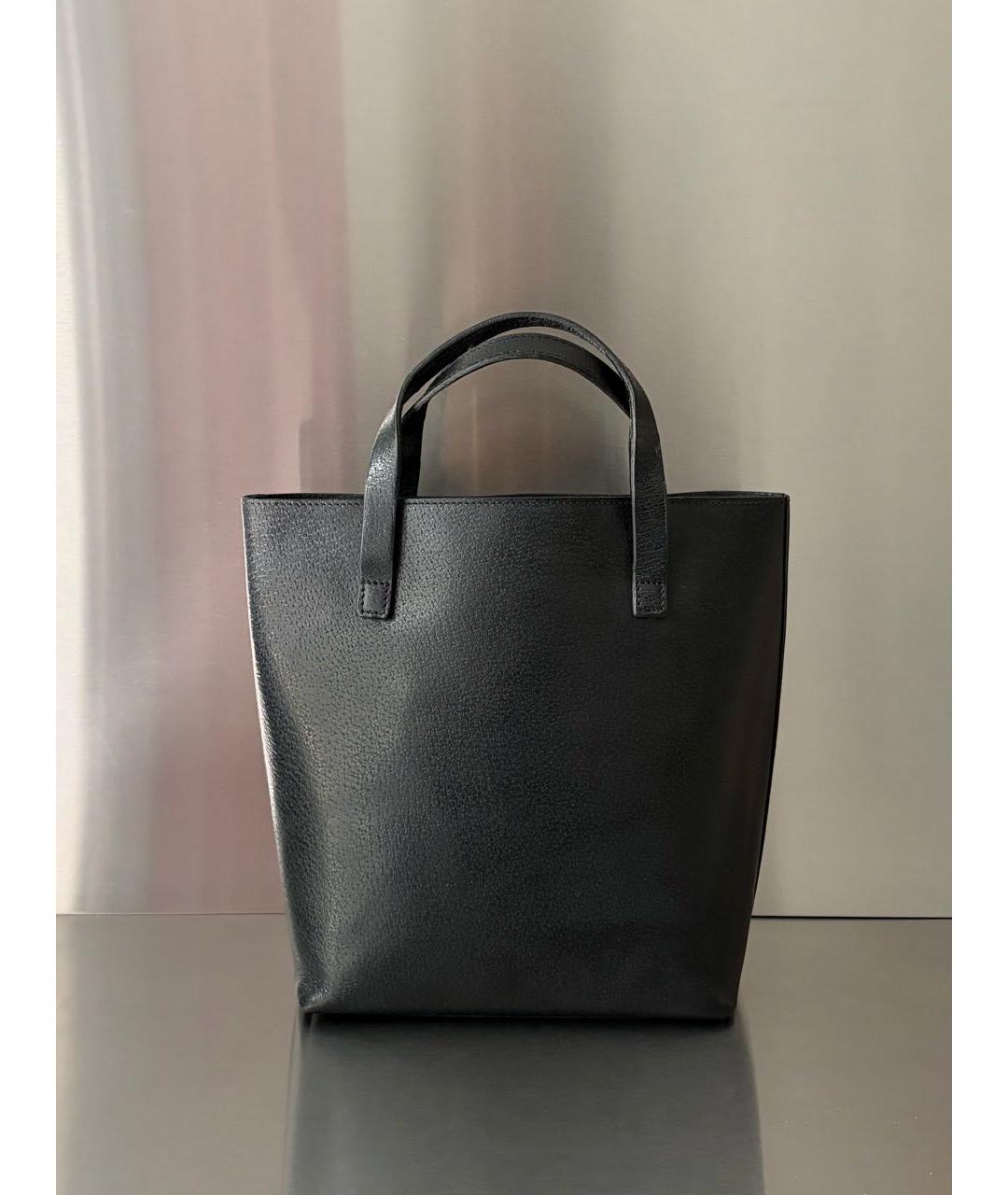 GUCCI Черная кожаная сумка с короткими ручками, фото 3