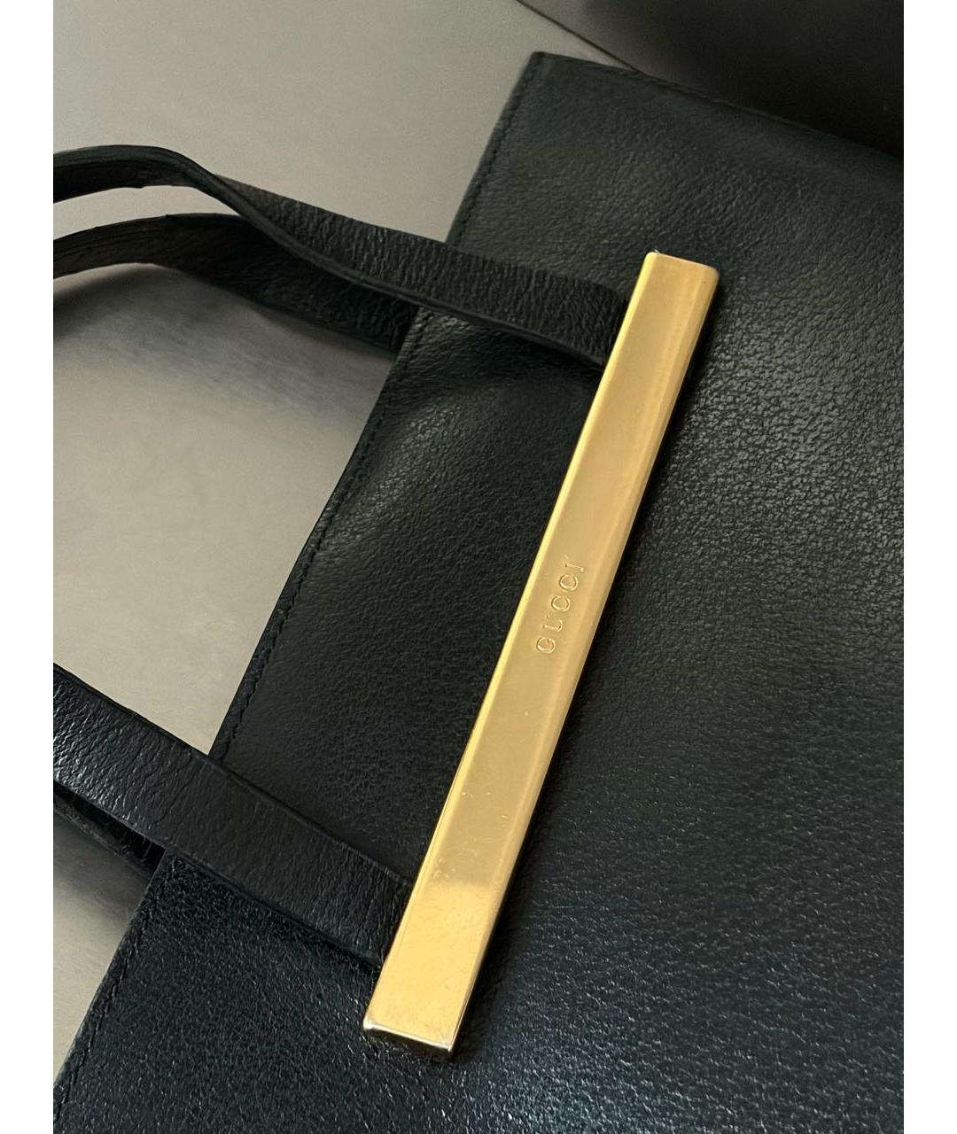 GUCCI Черная кожаная сумка с короткими ручками, фото 8