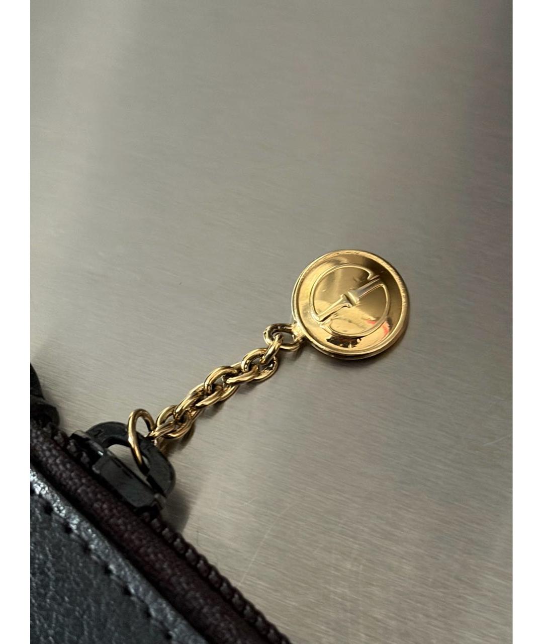 GUCCI Черная кожаная сумка с короткими ручками, фото 7