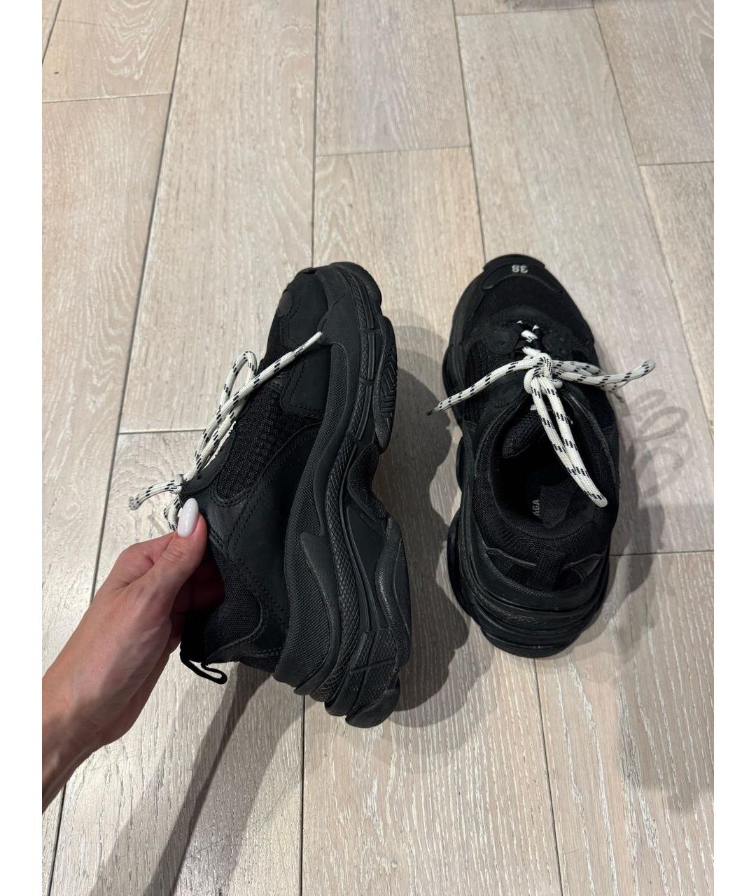 BALENCIAGA Черные текстильные кеды, фото 4
