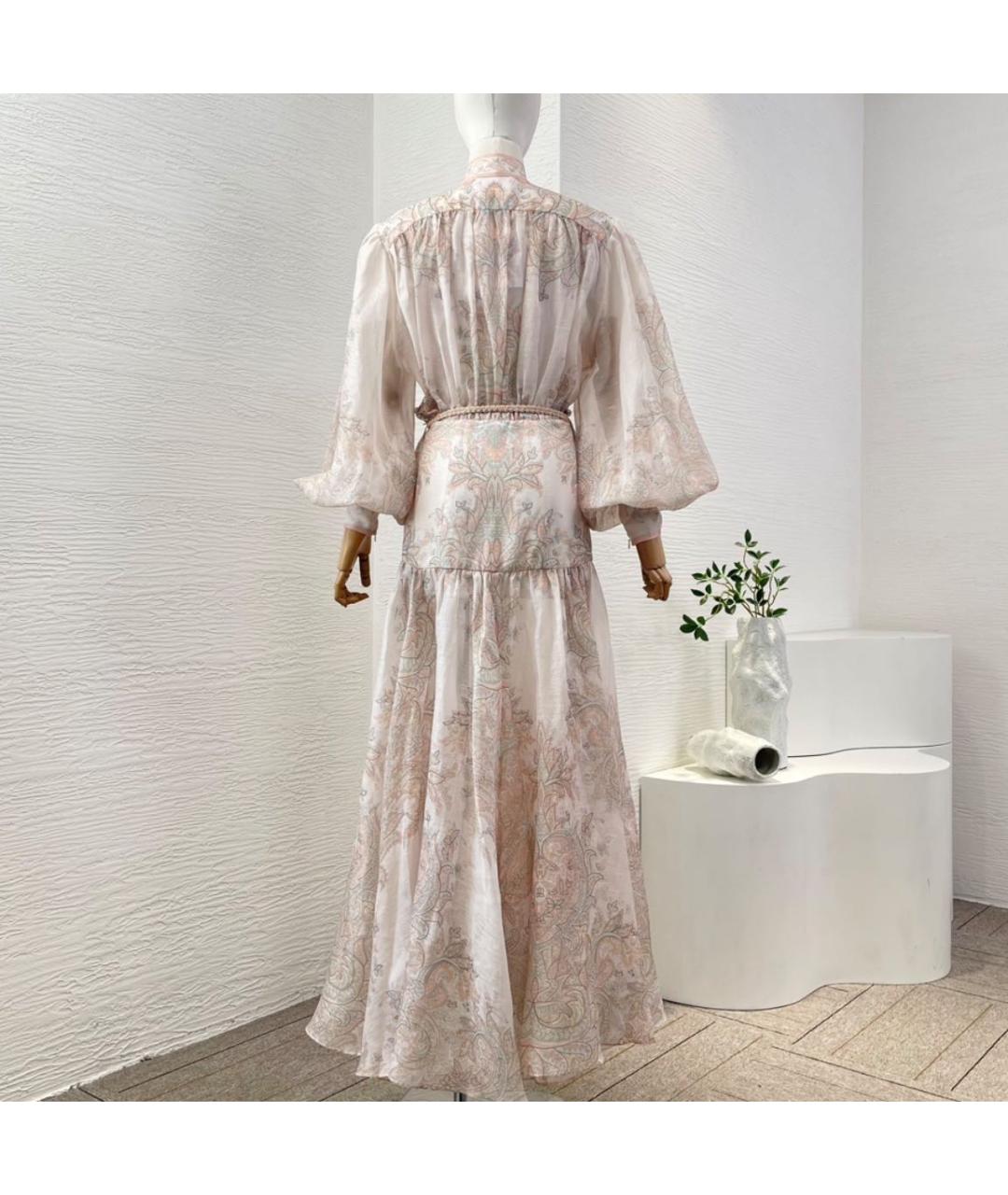 ZIMMERMANN Бежевое льняное коктейльное платье, фото 2