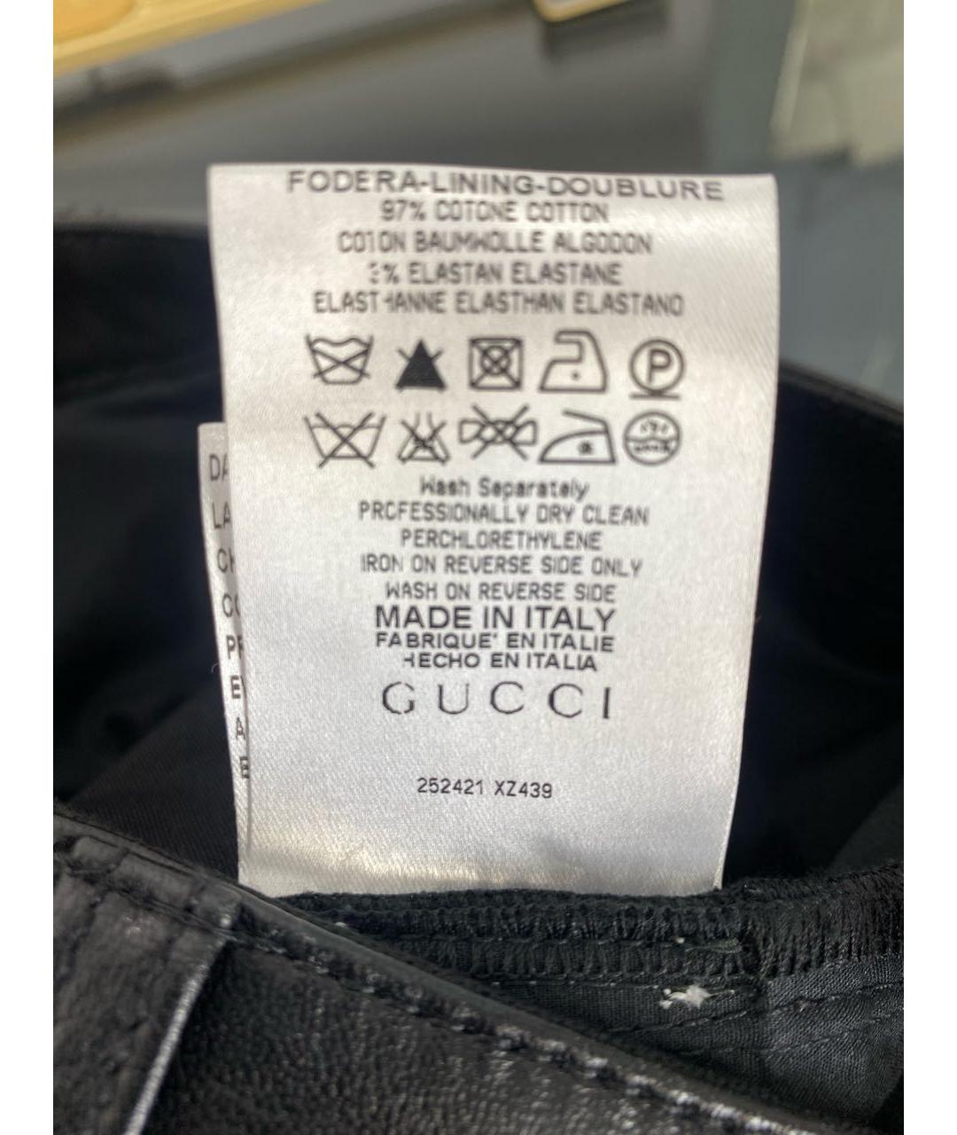 GUCCI Черная хлопко-эластановая юбка миди, фото 7